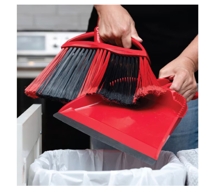 O-Cedar Broom and Dustpan Combo PowerCorner One Sweep 13.5-in Poly Fiber Set NEW