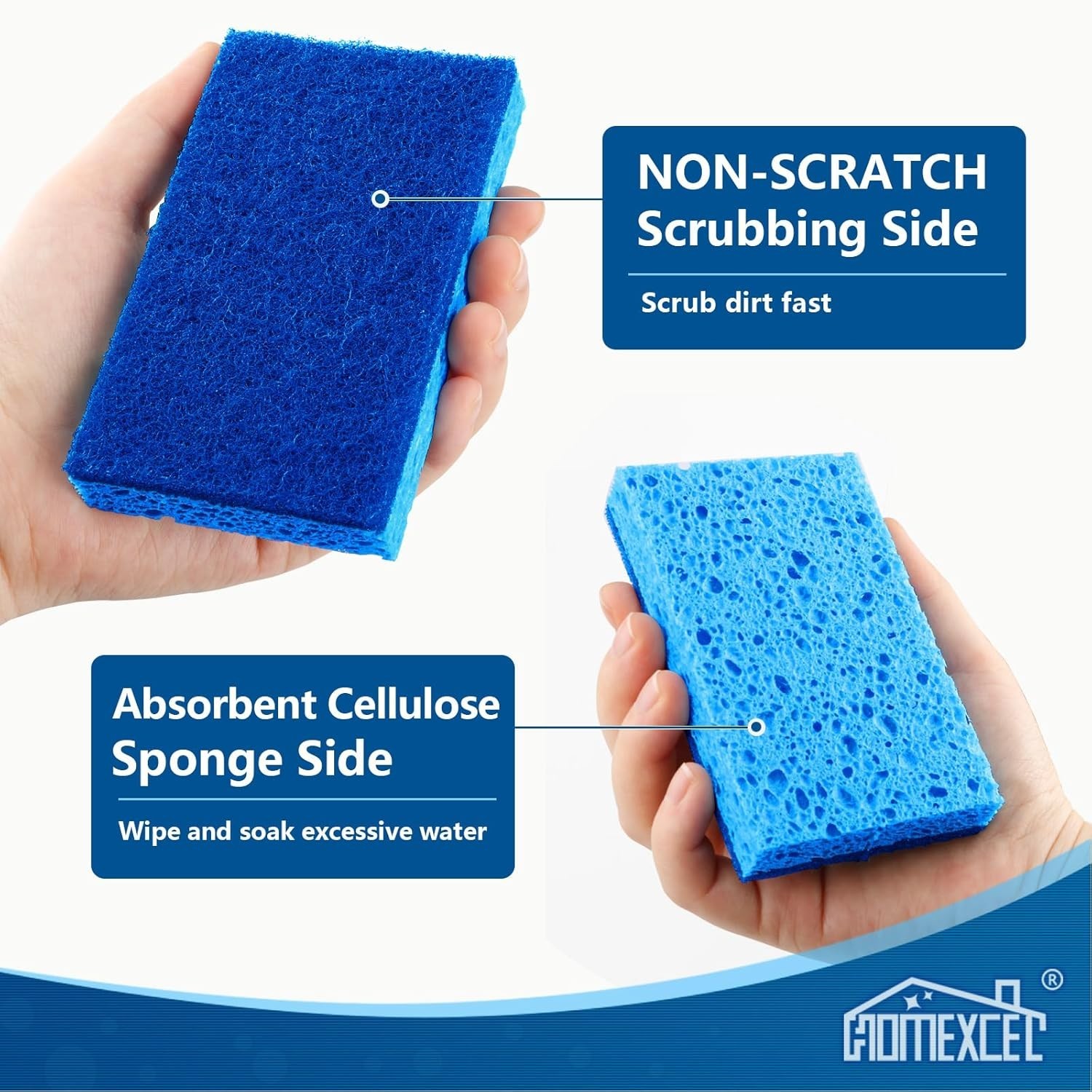Sponges Kitchen 24pcs, Non-Scratch Scrub Dish Sponge Safe on Non-StickCookware
