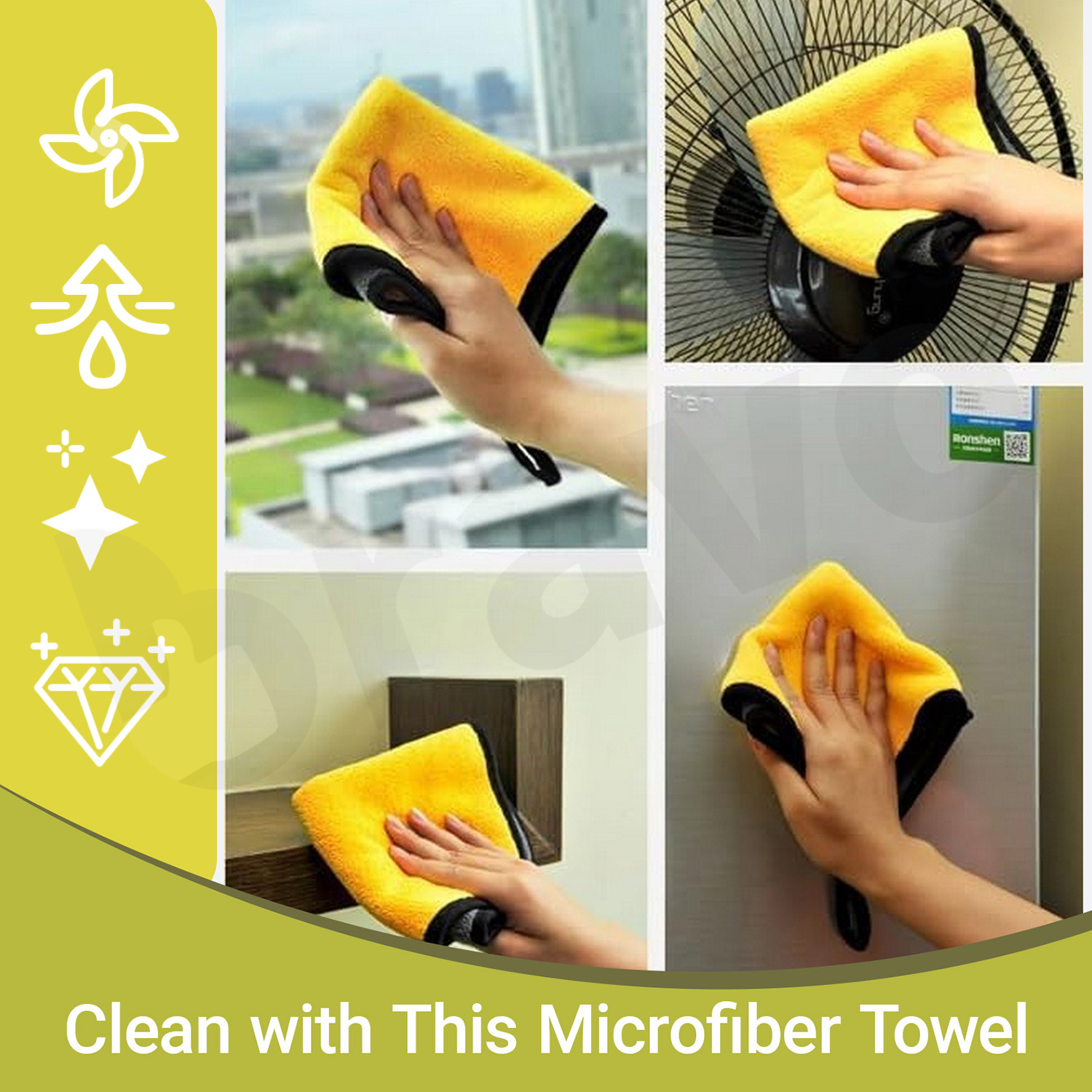Set of 10 Microfiber Cleaning Cloth 12×12″ Car Care Towel Drying Polishing Rag