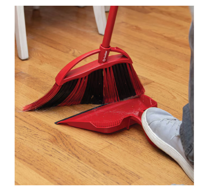 O-Cedar Broom and Dustpan Combo PowerCorner One Sweep 13.5-in Poly Fiber Set NEW