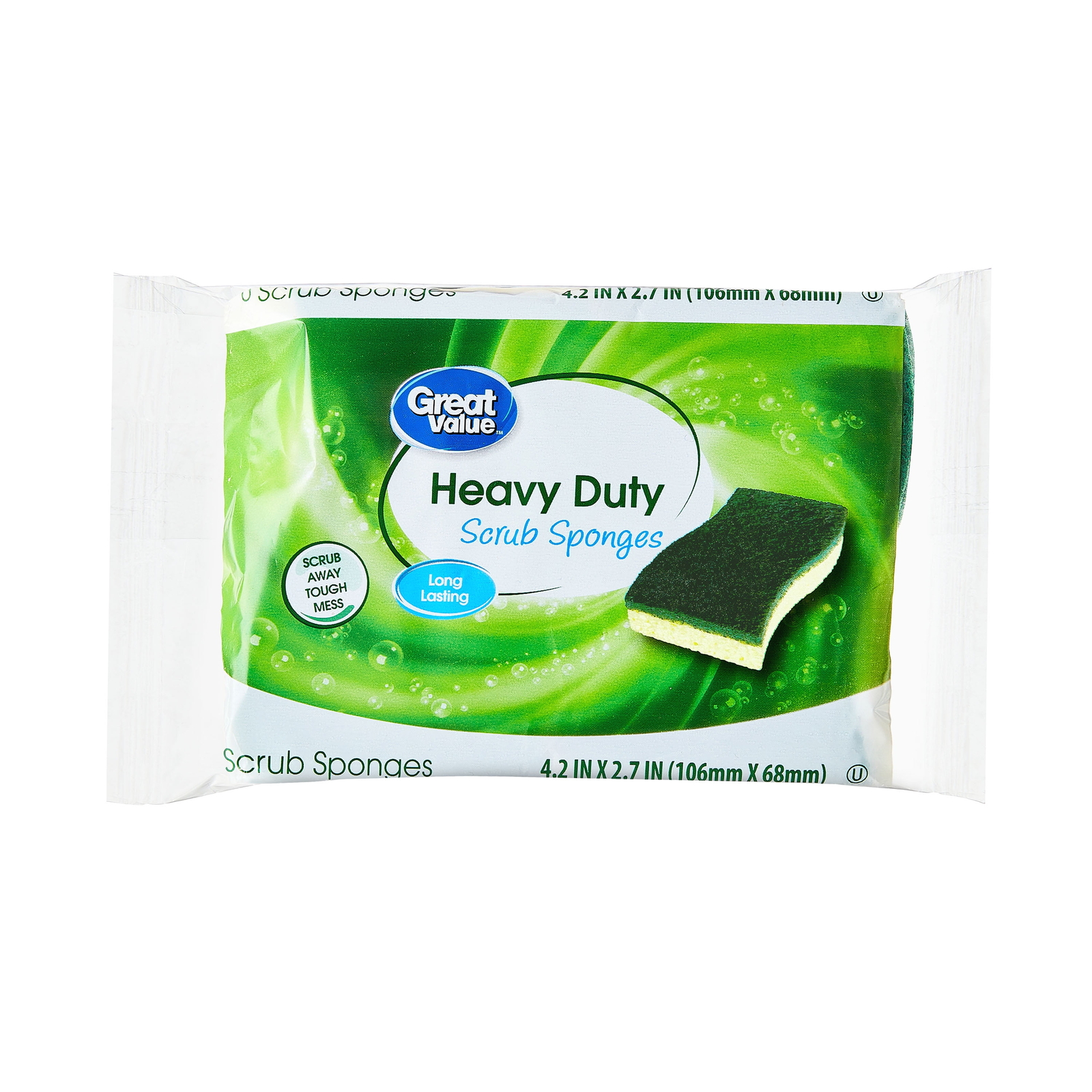 (6 pack) Heavy Duty Scrub Sponges, 8 Count