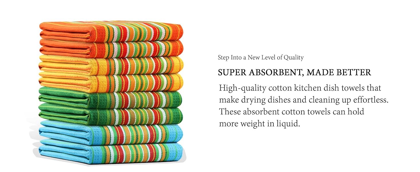 Kitchen Towels 100% Cotton Dish Towels for Kitchen(Set of 12)20”x30” Dish Cloths