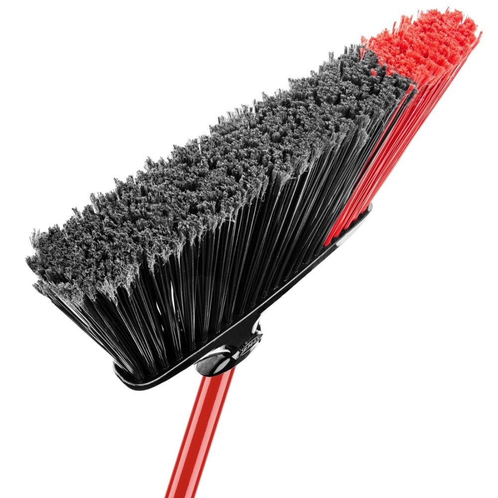 High Power 13.75 in. Steel Handel Broom with Dustpan