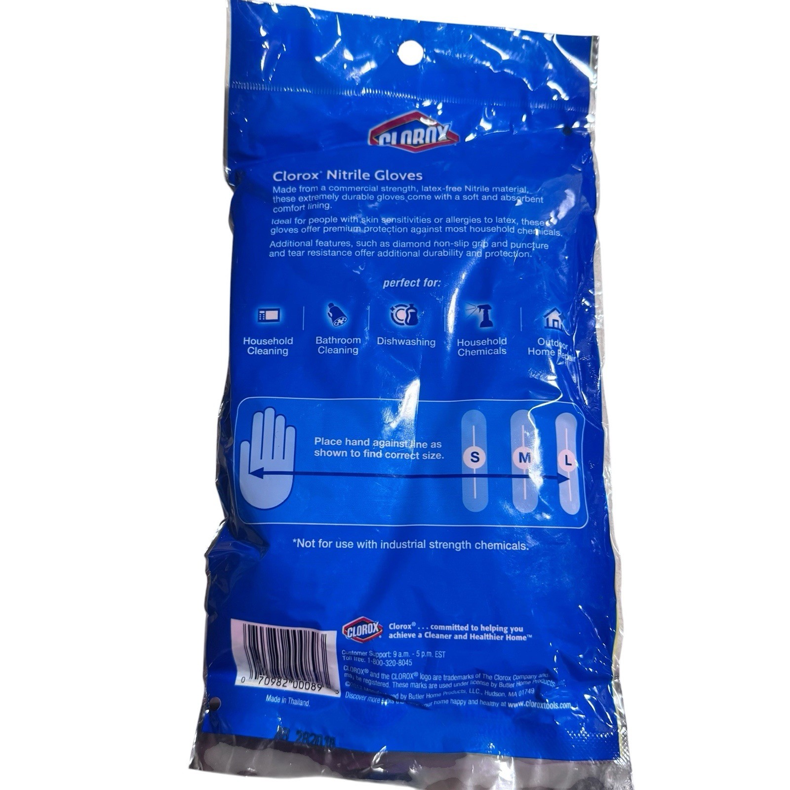 Clorox Sensitive Choice Cleaning Gloves Latex Free L 1 Pair Nitrile Soft Lining