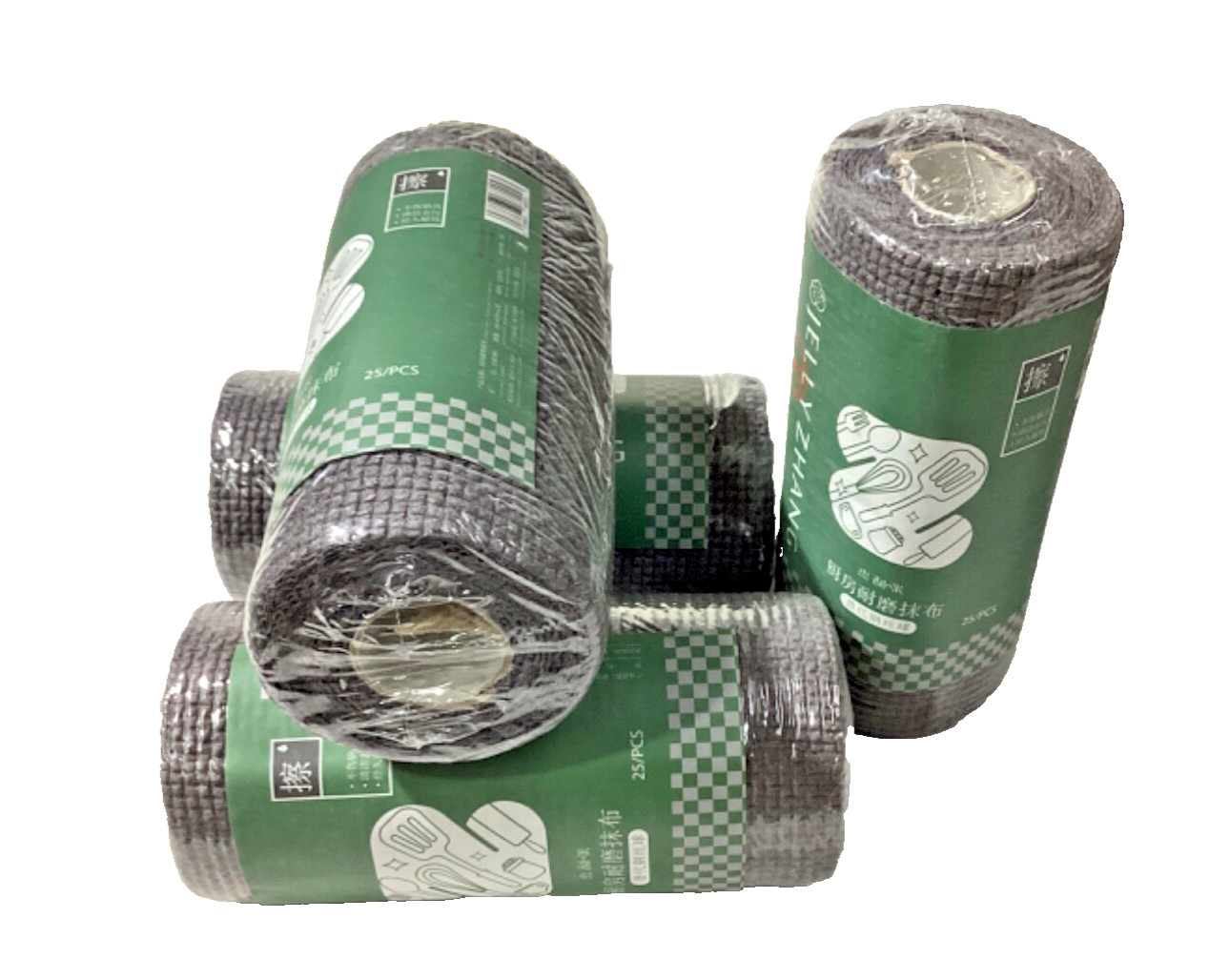 Tear Towels 12×12”Roll 25×4 Pcs Pack,Reusable Microfiber Cleaning Towel,China