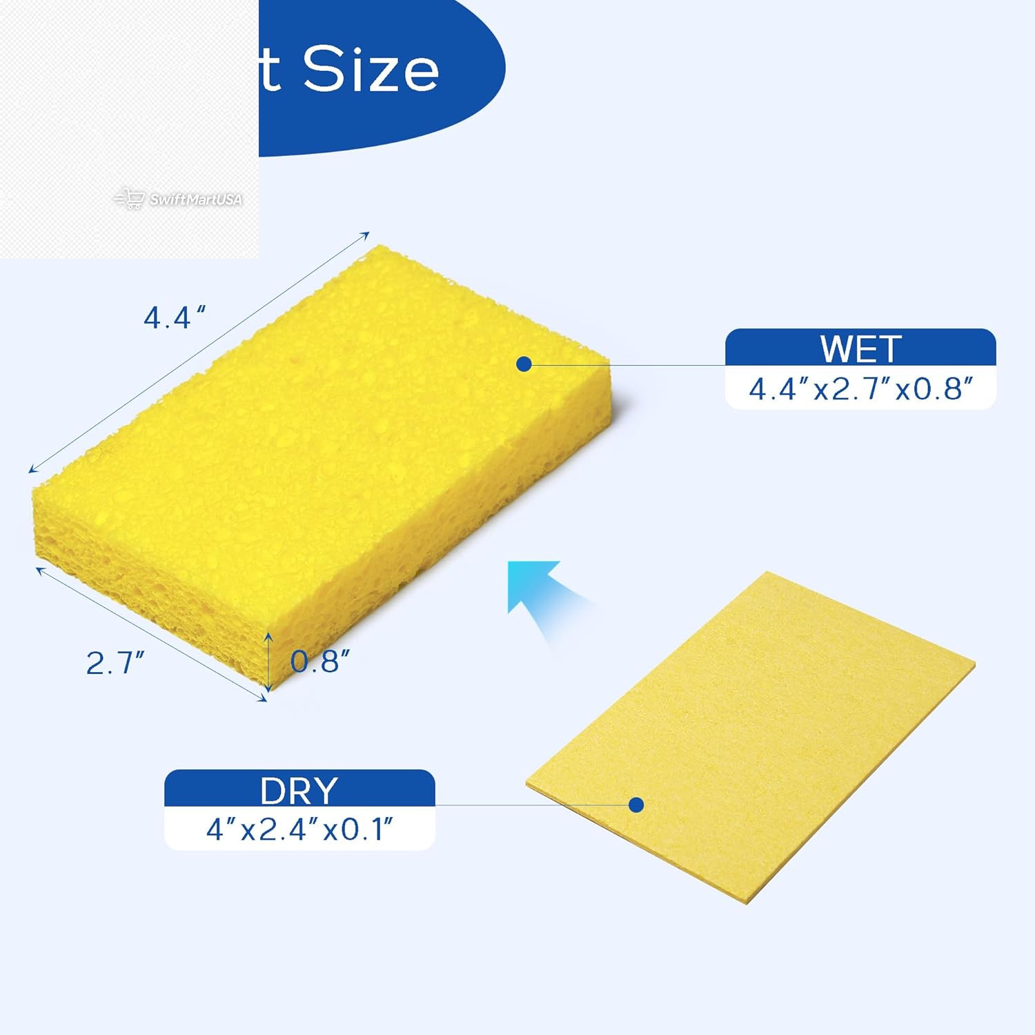 Cellulose Sponges,Heavy Duty Scrub Kitchen Sponge No Scratching,Pop up Eco DIY (