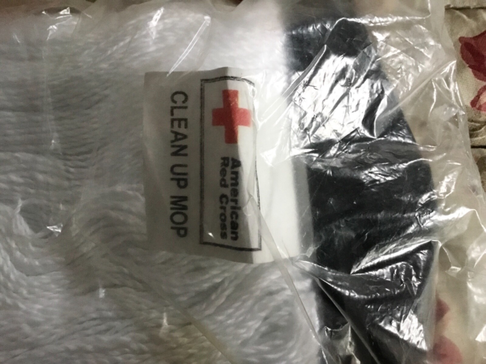 Genuine American Red Cross Industrial Clean Up White Mop Head Top, 16” Long New