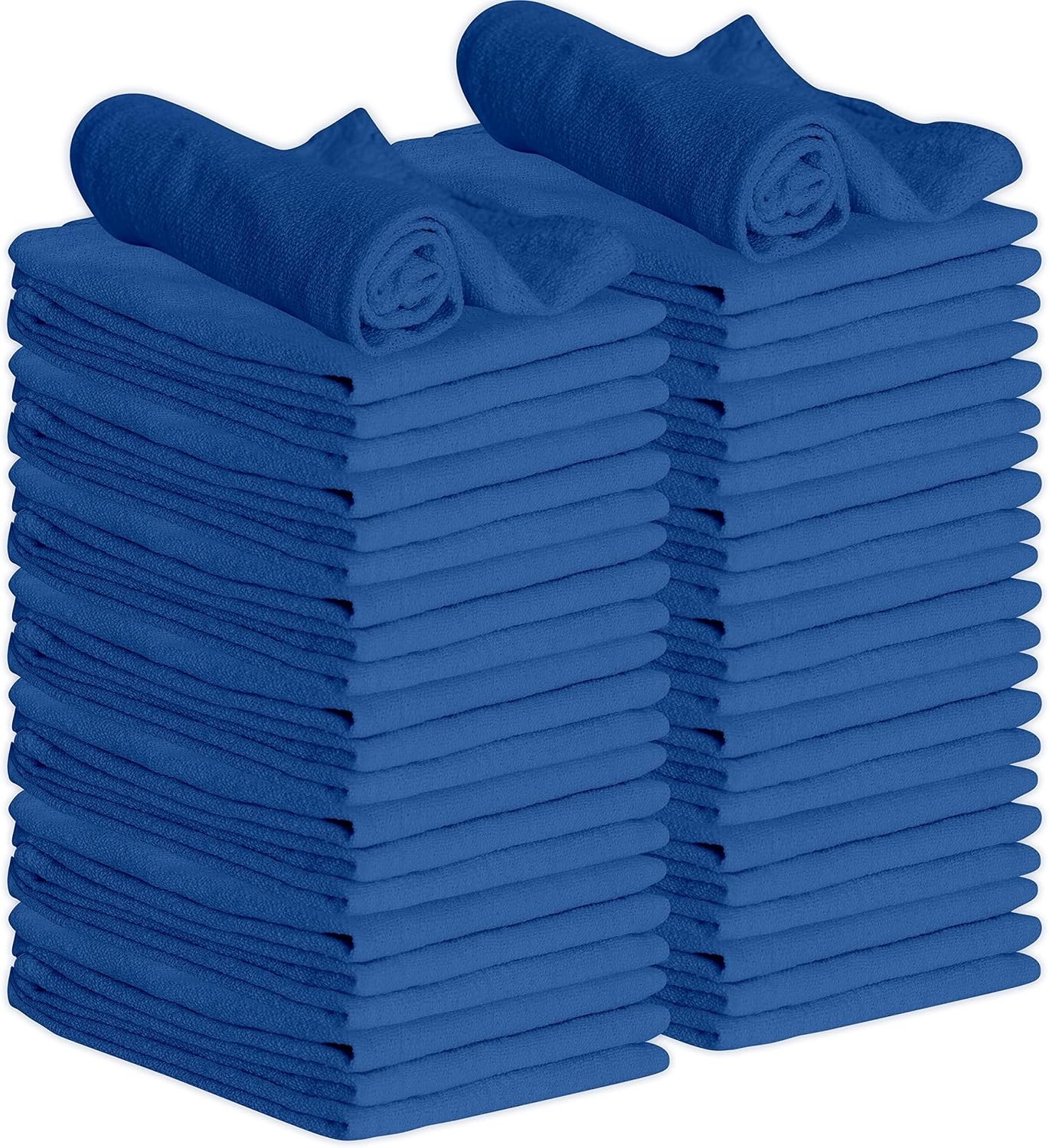 Shop Towels 12″ x 14″ 50 Pack – Blue Cotton Shop Towels, Cleaning Rags, Reusa…