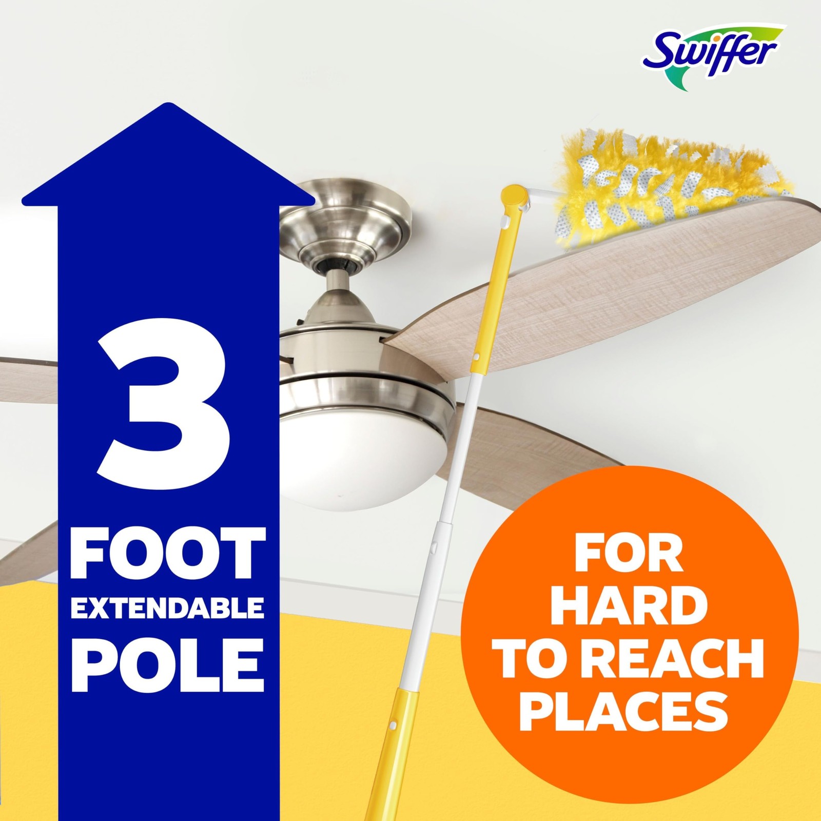 Swiffer Heavy-Duty Duster Starter Kit with 3-Foot Extendable Handle & 3 Refills