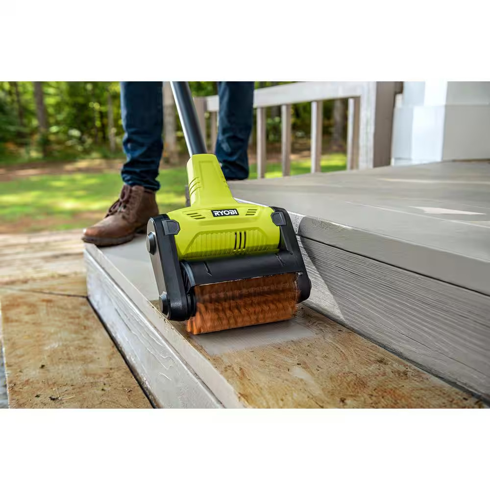 Wood Scrubbing Brush for Outdoor Patio Sweeper