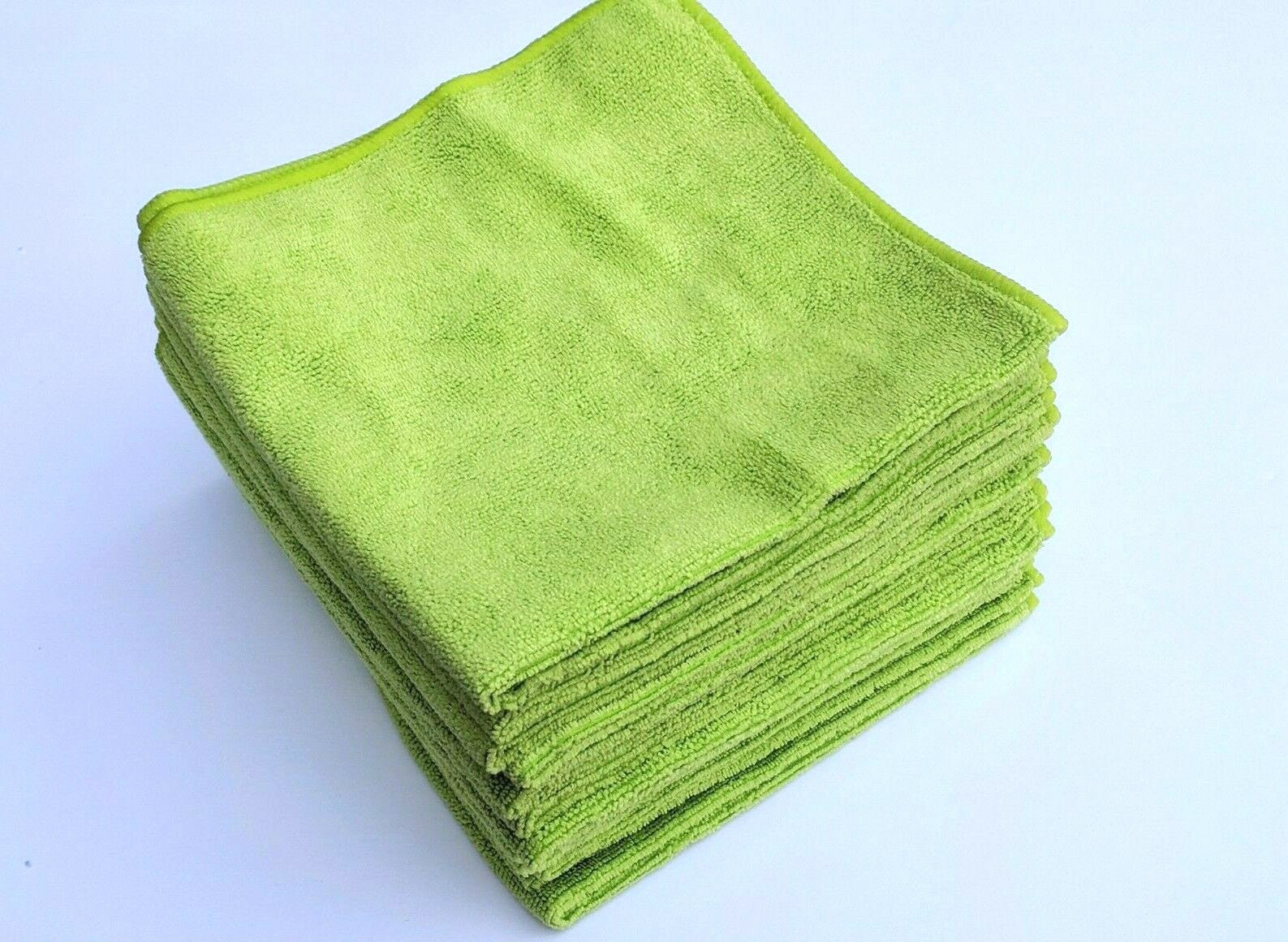 12 High Quality Microfiber Towels/Cloth 16″x16″ Auto Polish Detailing,Lime Green