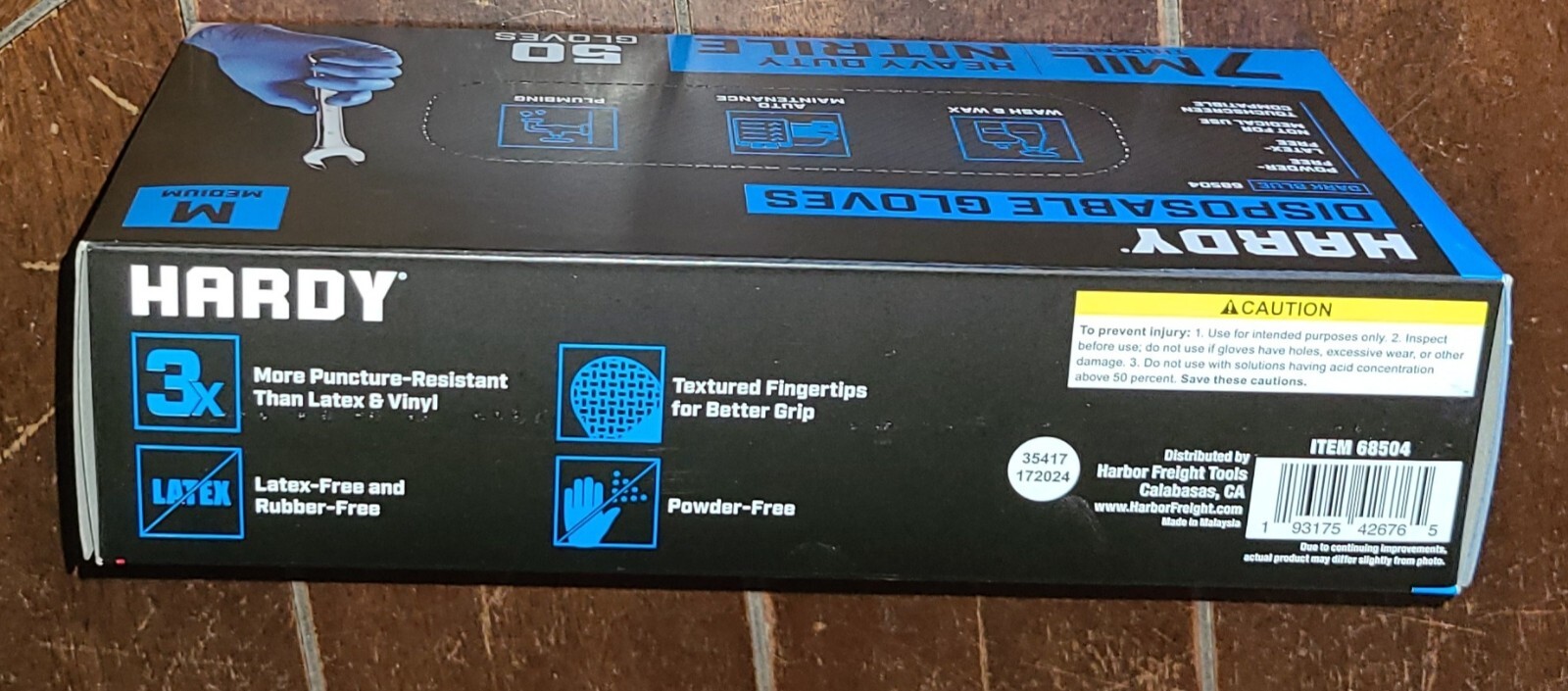 Hardy BLUE Heavy Duty M Nitrile Disposable Gloves ~50 Gloves Per Box~ 7 MIL