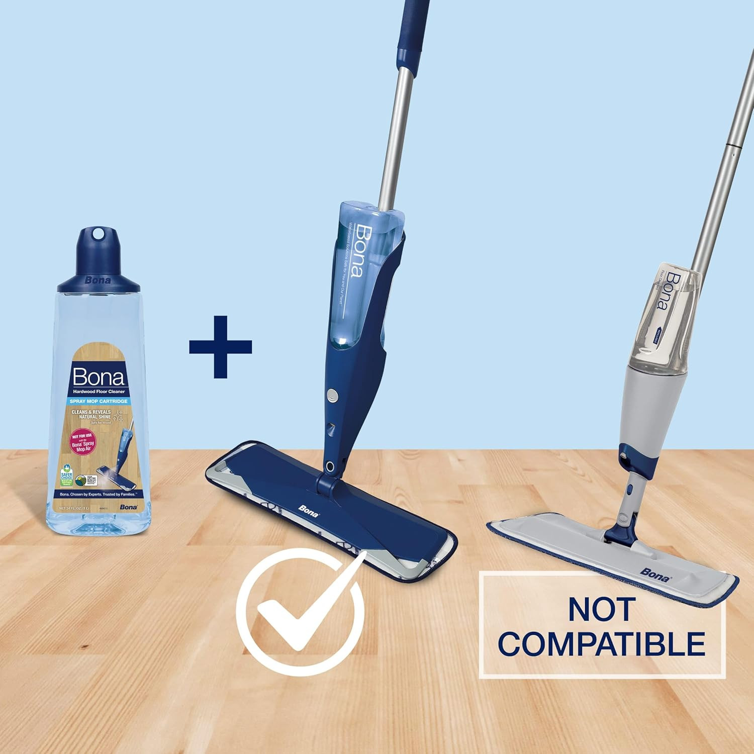 Bona Hardwood Floor Cleaner Spray Mop Cartridge – 34 Fl Oz – Unscented – Refilla