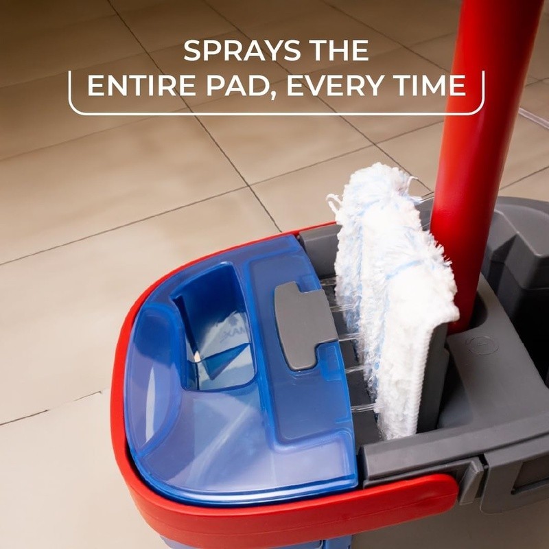 Dual-Tank Floor Mop Compact Lightweight Telescopic Handle Reusable Pad New