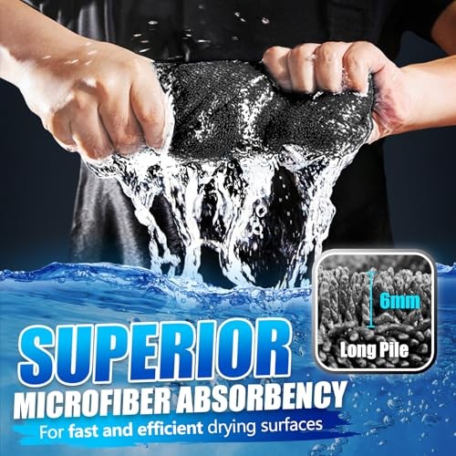 Car Drying Towel Microfiber 24 X 16 Inch, Pack of 1, Dark Grey, 1200 Gsm