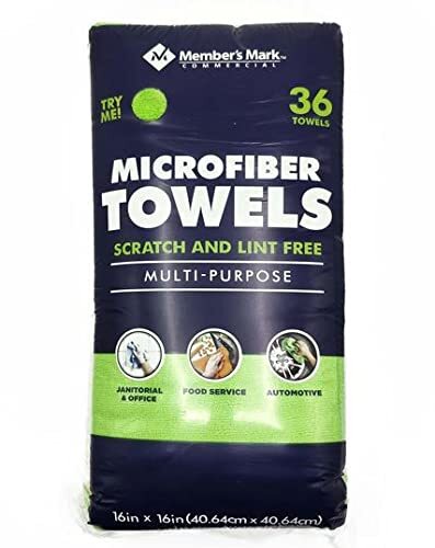 Member’s Mark 16″ x 16″ Microfiber Towels, 36 Count (Green)