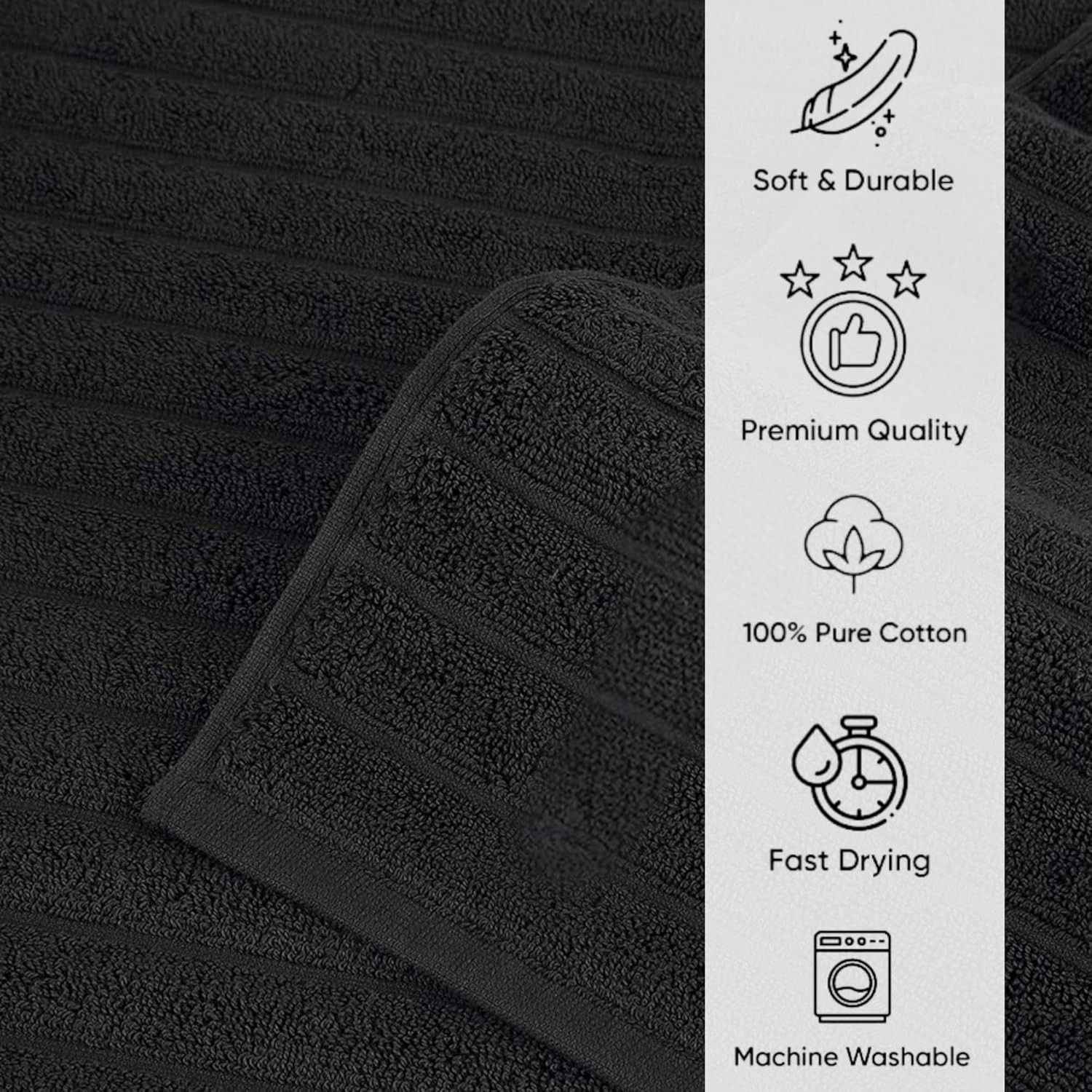 CTT Luxury 6 Piece Towel Set, 100% Turkish Cotton, Quick Drying, Highly