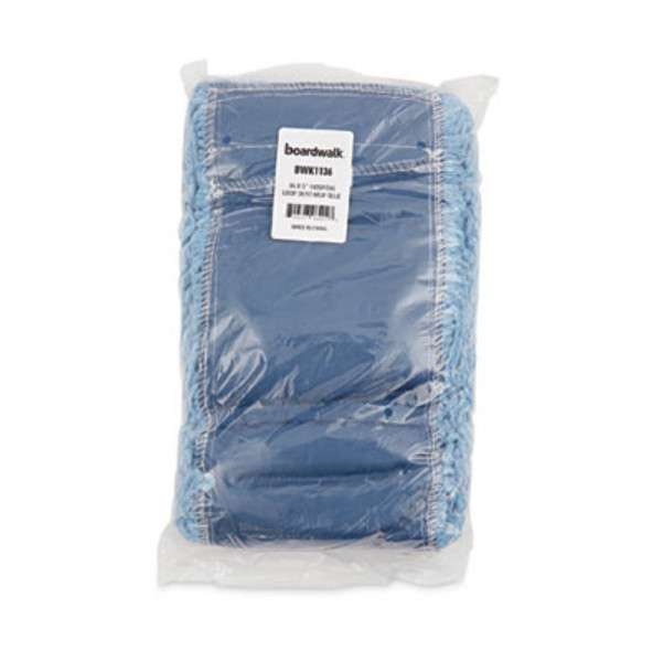 Boardwalk BWK1136Dust Mop Head, Cotton/Synthetic Blend, 36 x 5, Looped-End, Blue