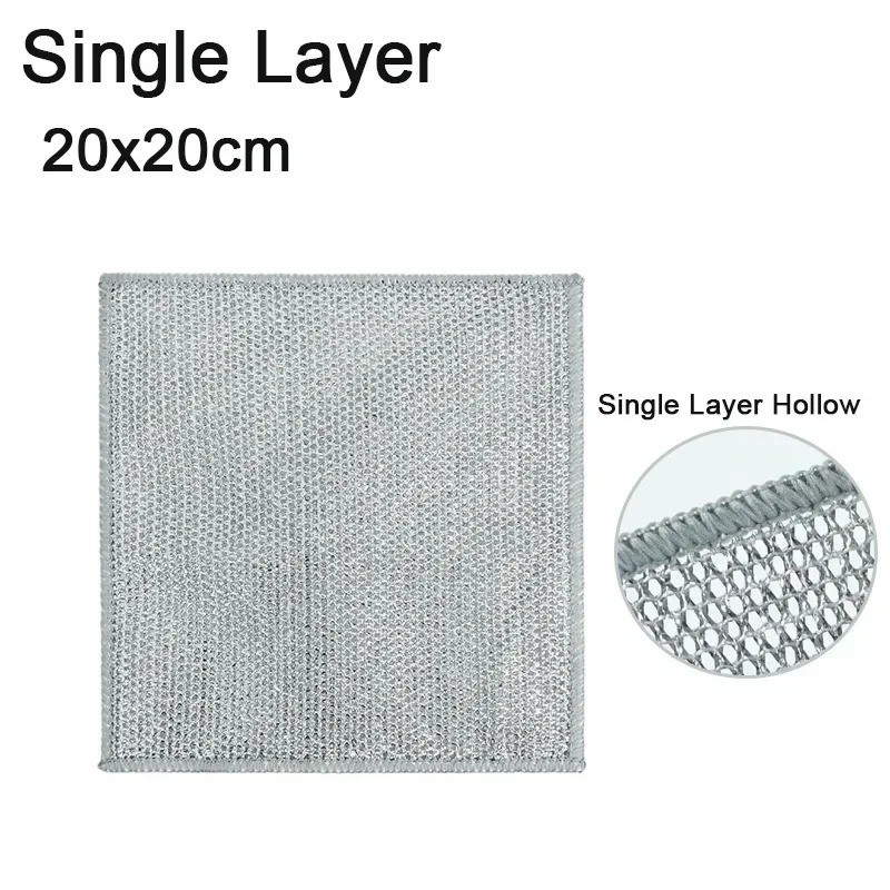 Double Sided Wire Dishcloth Kitchen Scrubber Steel Cleaning Scouring Pad