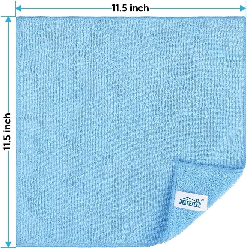 12 Pack Microfiber Cleaning Cloths – Lint Free, Absorbent & Scratch-Free