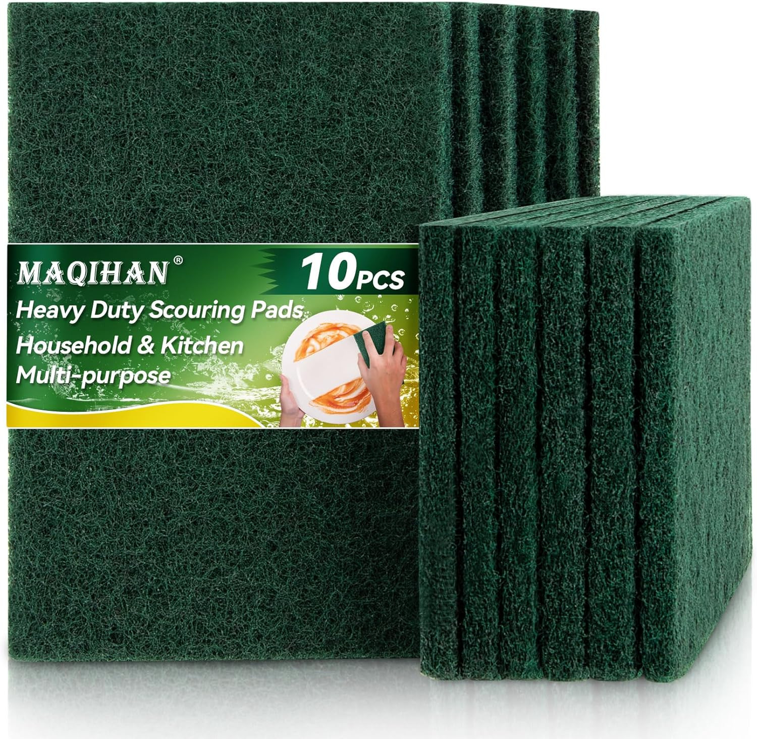 Heavy Duty Scouring Pad – 10PCS Scouring Pads for Heavy Duty Cleaning Scrubbi…