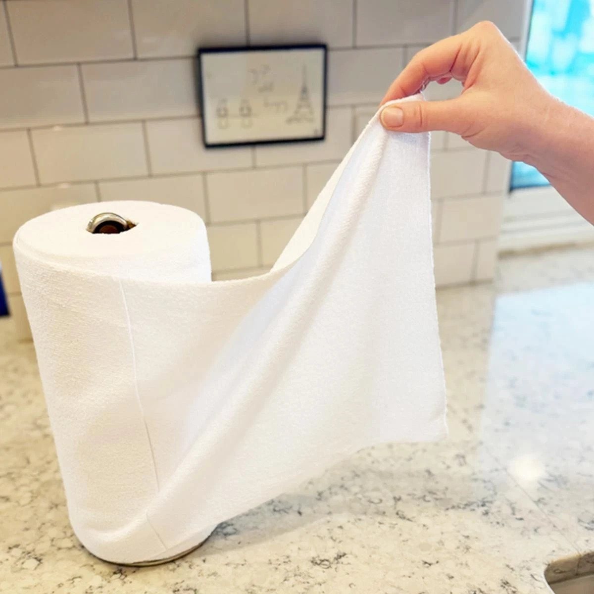 Happy Place 50-Pk Microfiber Reusable Towels Tear Away Roll White Sealed