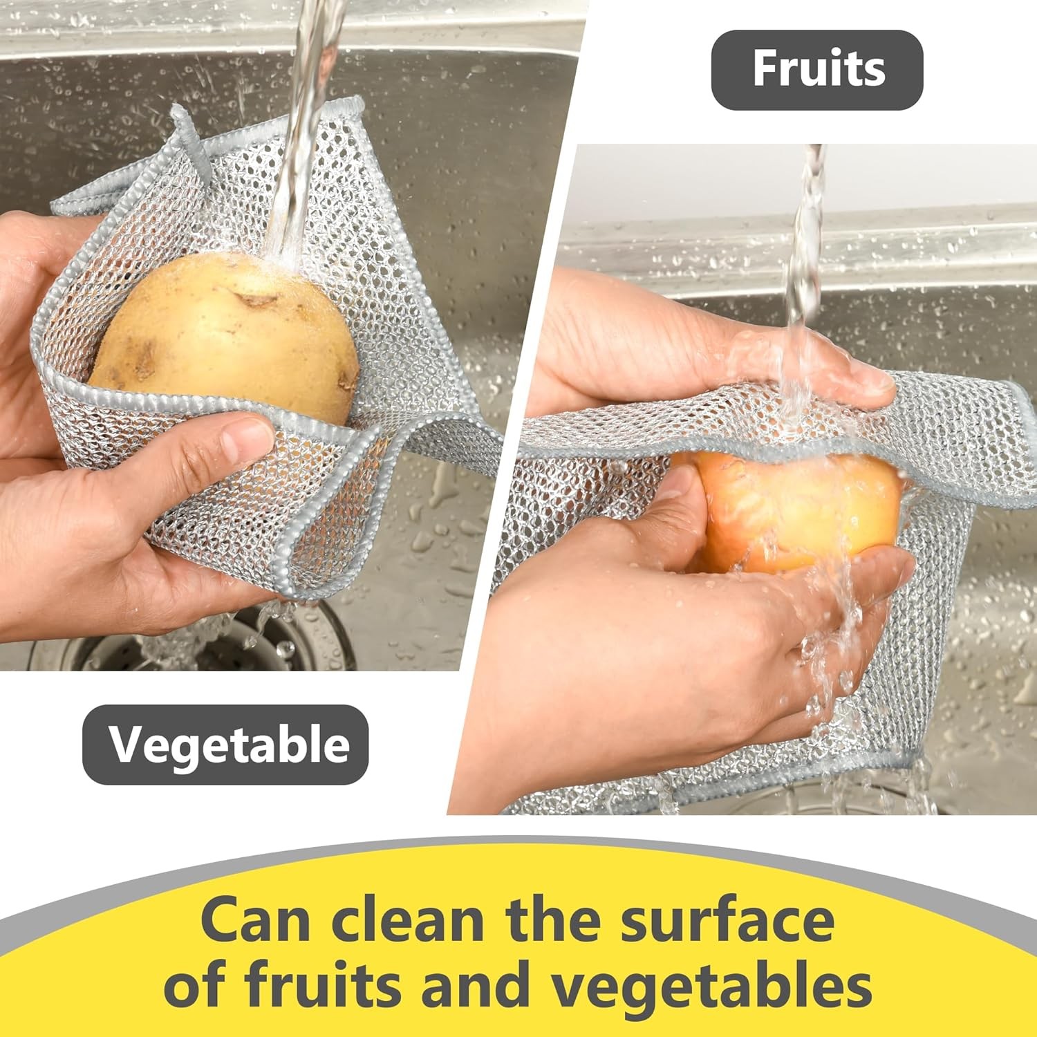 Double-Layer Wire Dishwashing Rag, Non Scratch Wire Dishcloth,