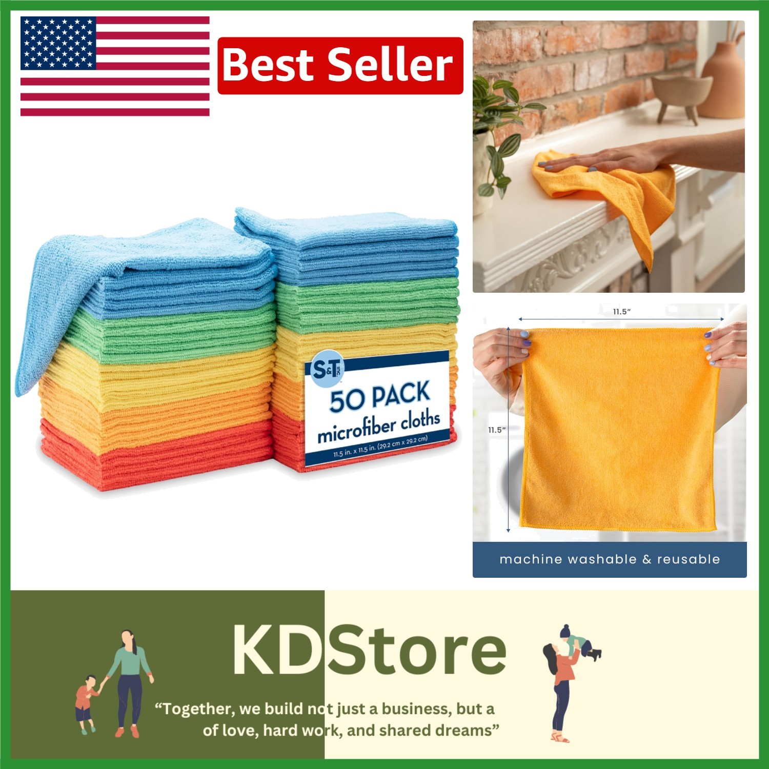 50 Microfiber Cleaning Cloths, Assorted Colors – Perfect for Every Cleaning Task