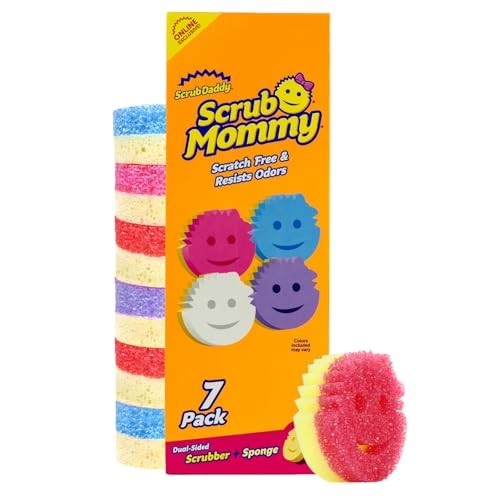 Scrub Daddy Dual-Sided Dish Sponge Multi-Colored Bulk Pack 7 Count Stain Odor
