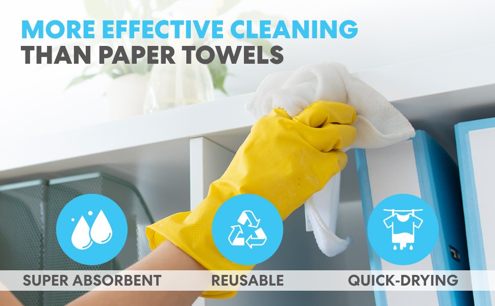 Simpli-Magic Cotton Terry Towels 14″x17″ (60 Pack) – Highly Absorbent Soft