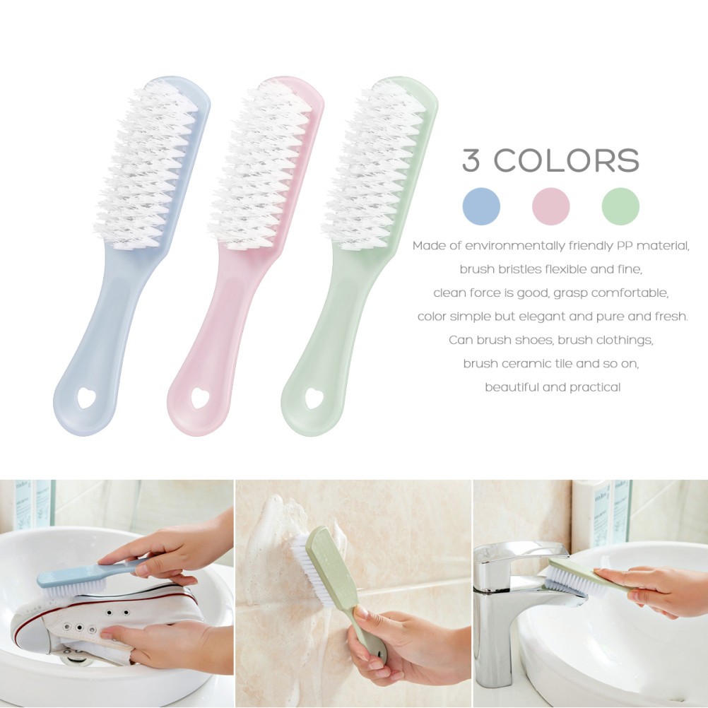3Pcs Durable PP Cleaning Brushes Home Laundry Tool with Bristles Assorted Colors