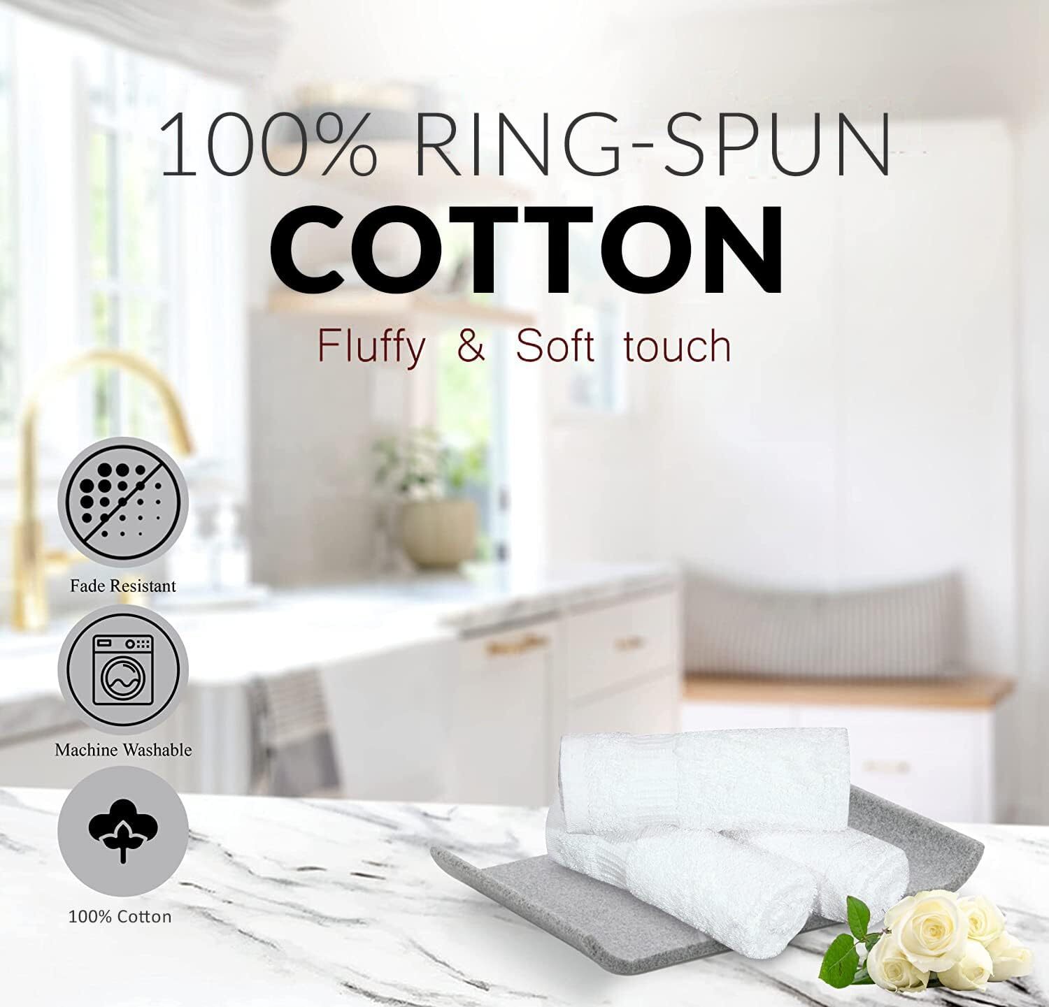 Wash Cloth Towels Set 13×13 Premium Cotton Bulk Pack of 12,24,36,48,60,120,300
