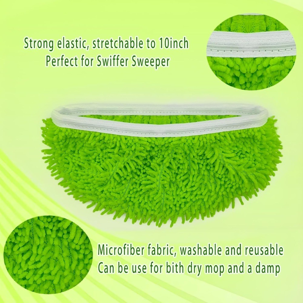 Reusable Microfiber Mop Pads Washable Wet Pads Compatible with Swiffer Sweeper