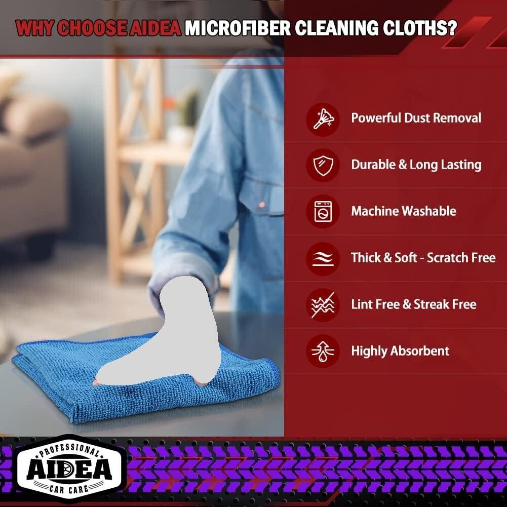 Microfiber Cleaning Cloths-50 PK, Premium All-Purpose Car Cloth, Lint Free Dusti