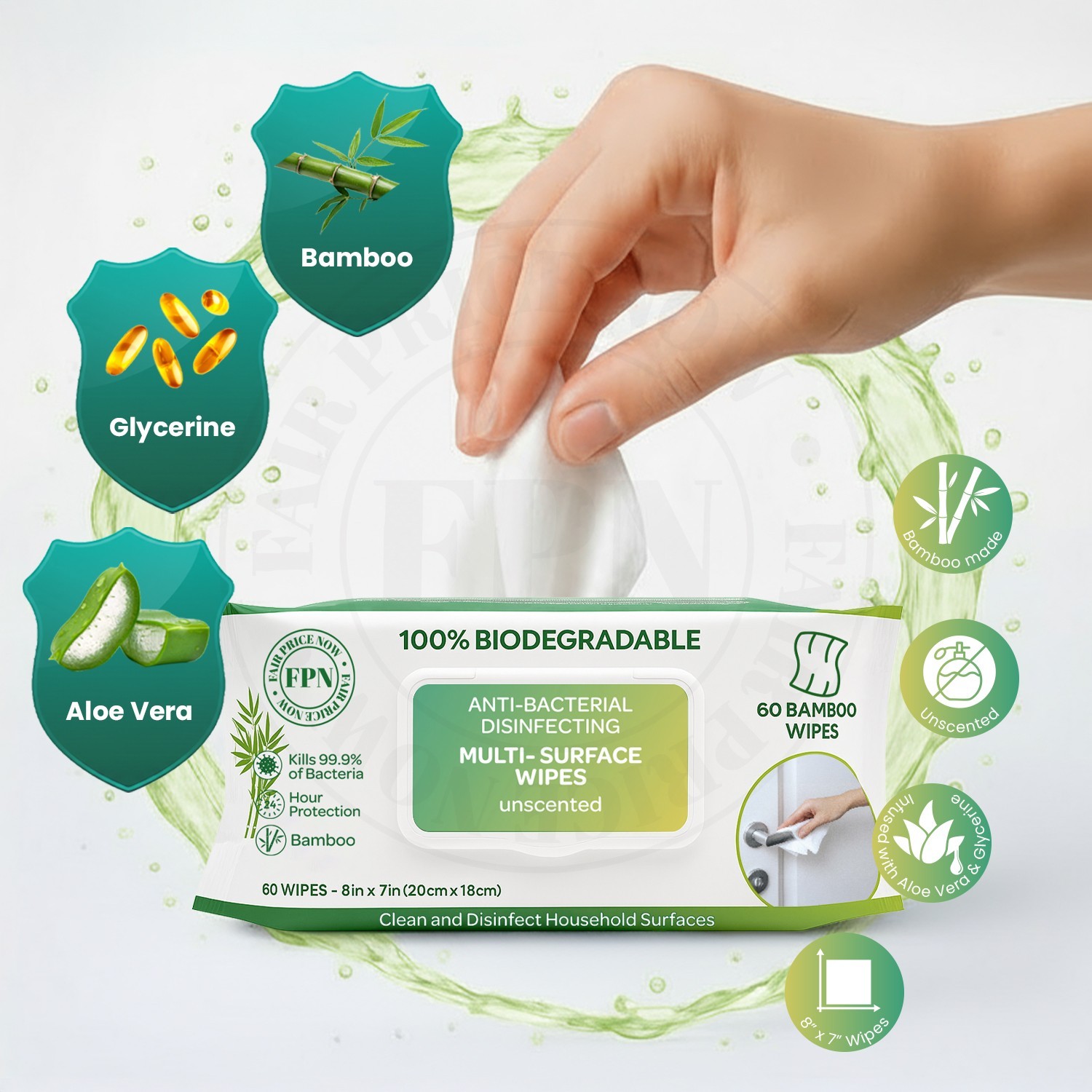 Multi-Surface Cleaning Wipes Bulk Unscented Large Wet Wipes 4 Pack 240 CT