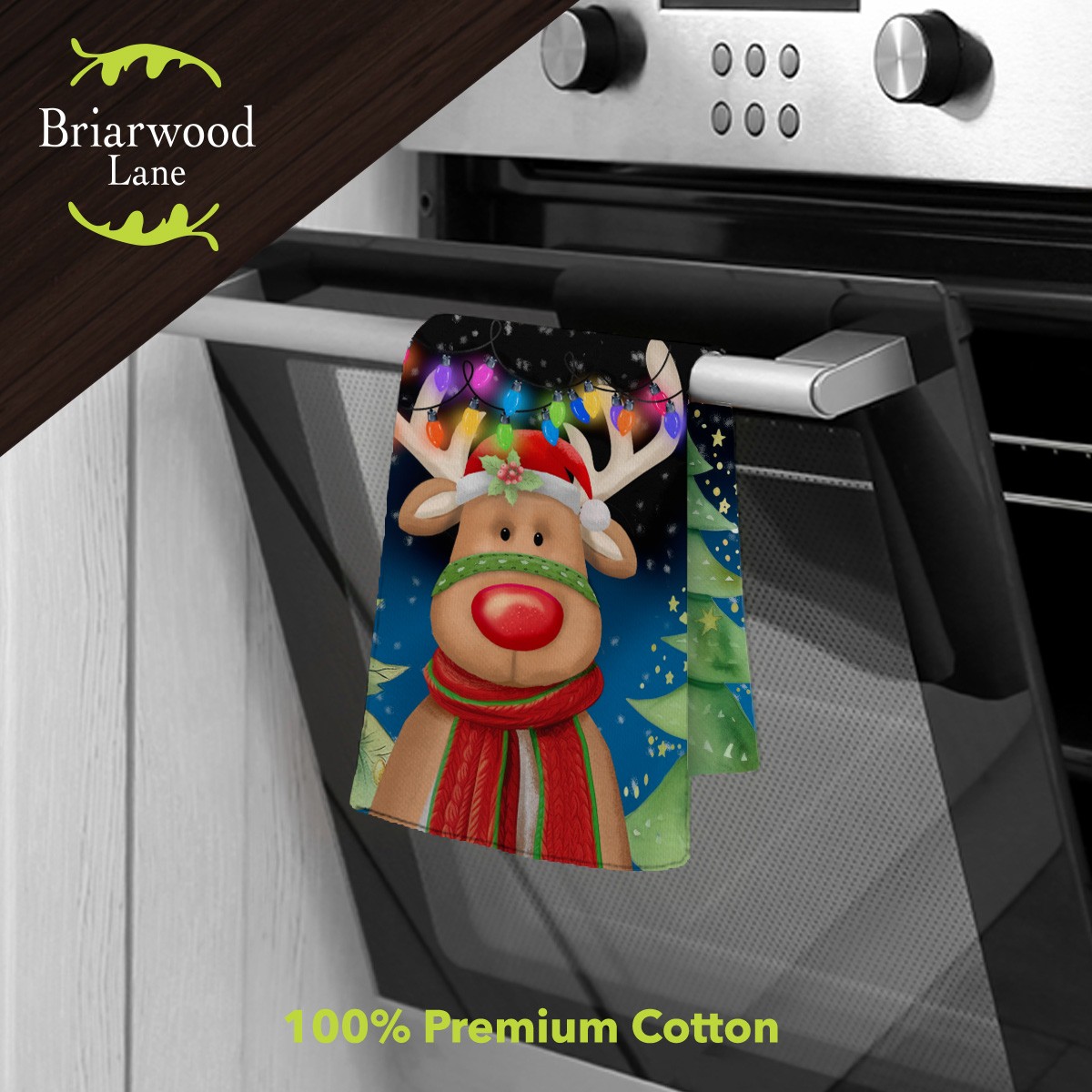 Briarwood Lane Festive Reindeer Cotton Hand Towel