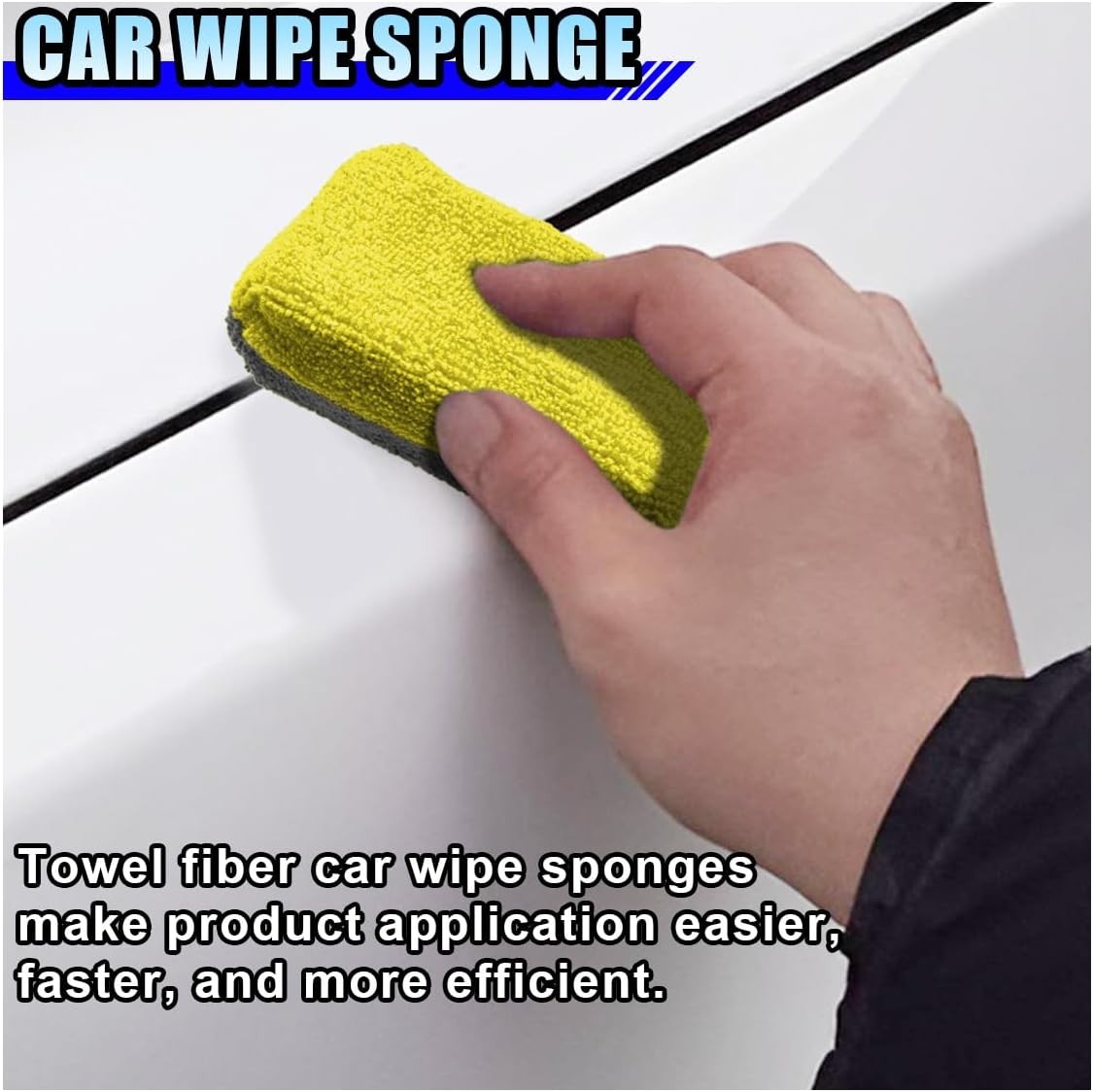 12PCS Ceramic Coating Applicator Sponge, 4.13” x 1.84” Microfiber Car Detailin