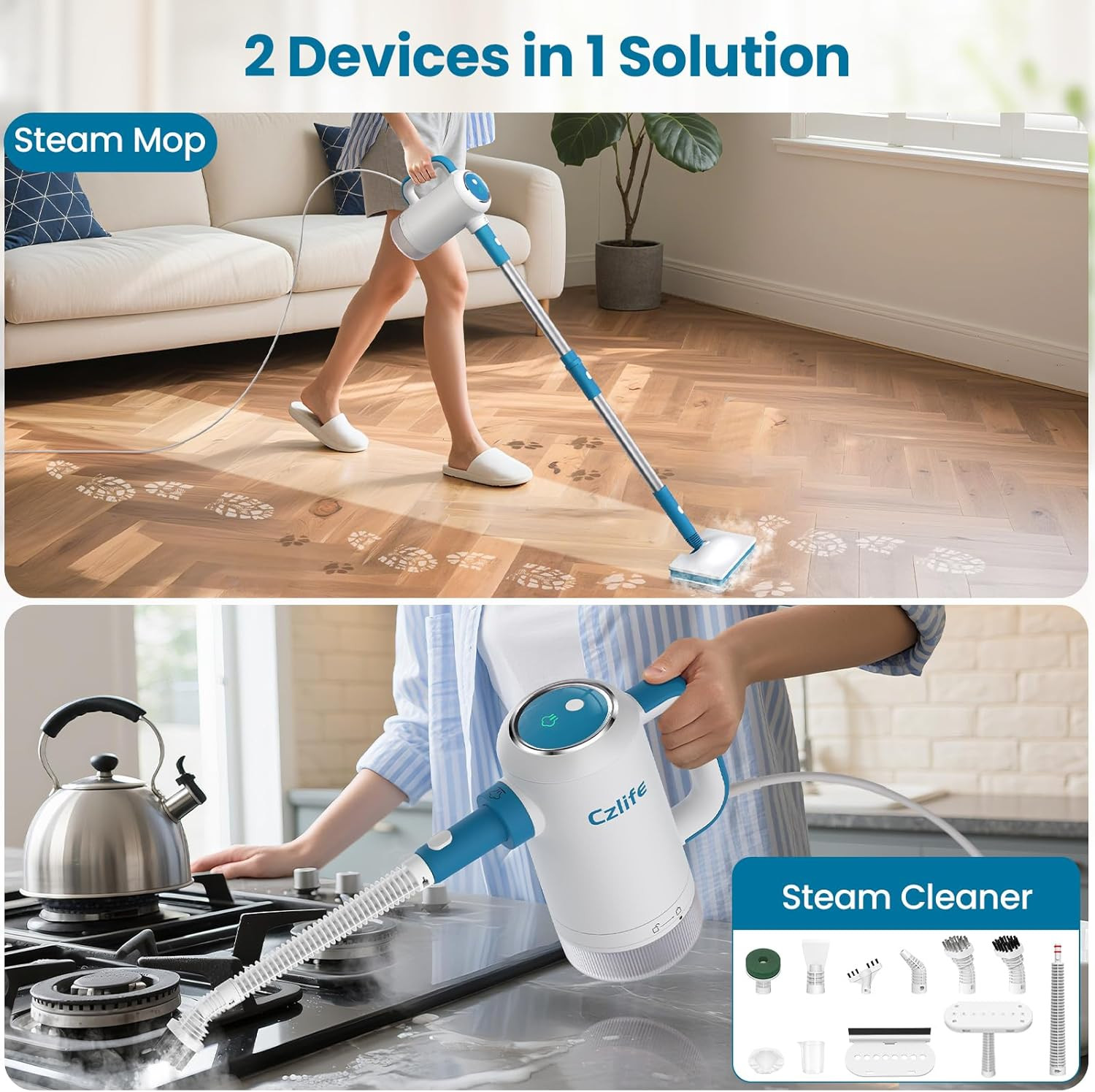 13-In-1 Steam Mop, Handheld Steam Cleaner for Home and Floor Cleaning, Floor Ste