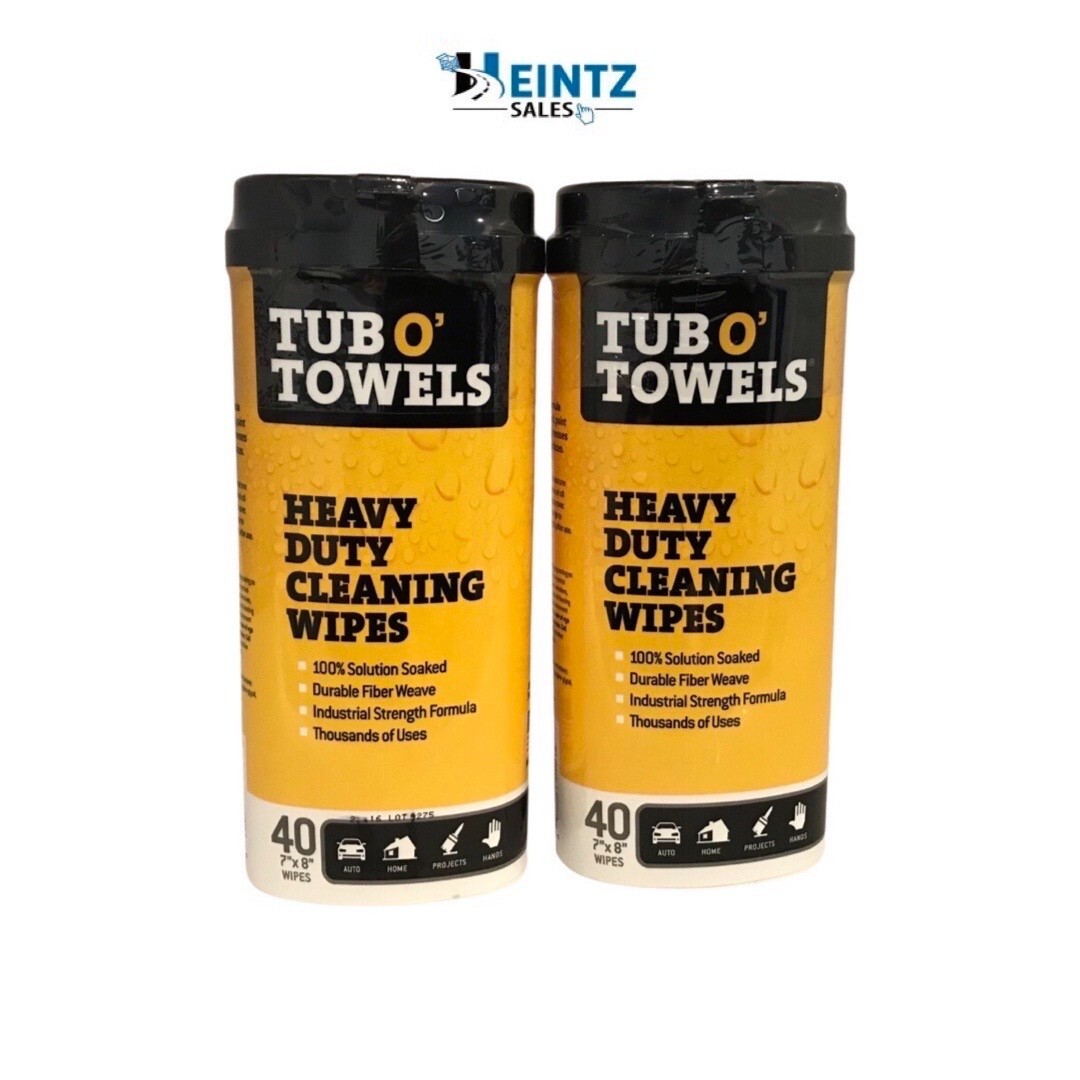 Tub O Towels TW40 2 PACK Heavy-Duty 7″x8″ Multi-Surface Cleaning Wipes 40 ct