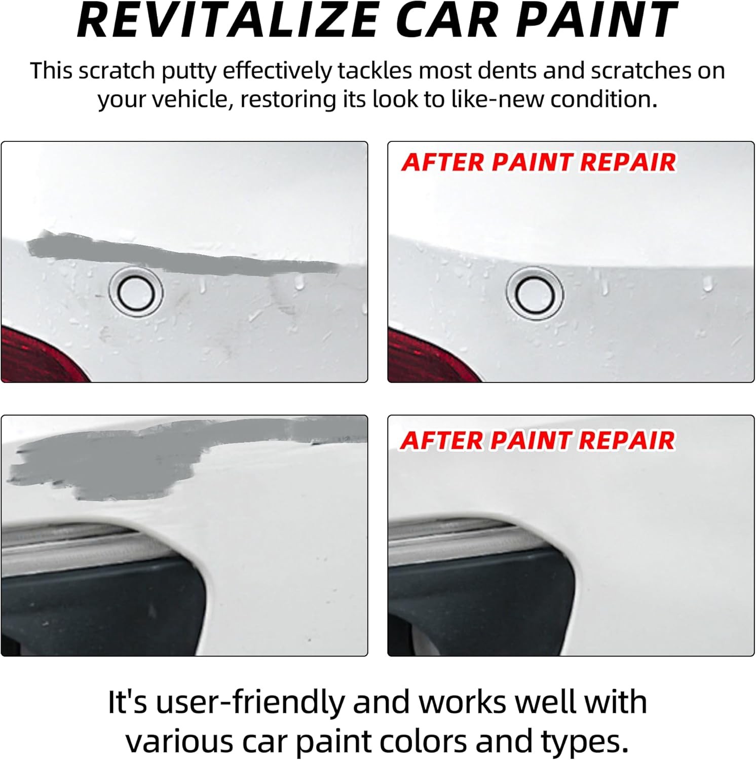 (2 Pack) 20g Car Body Filler Repair Kit, Automotive Putty Scratch Filler, Quick-