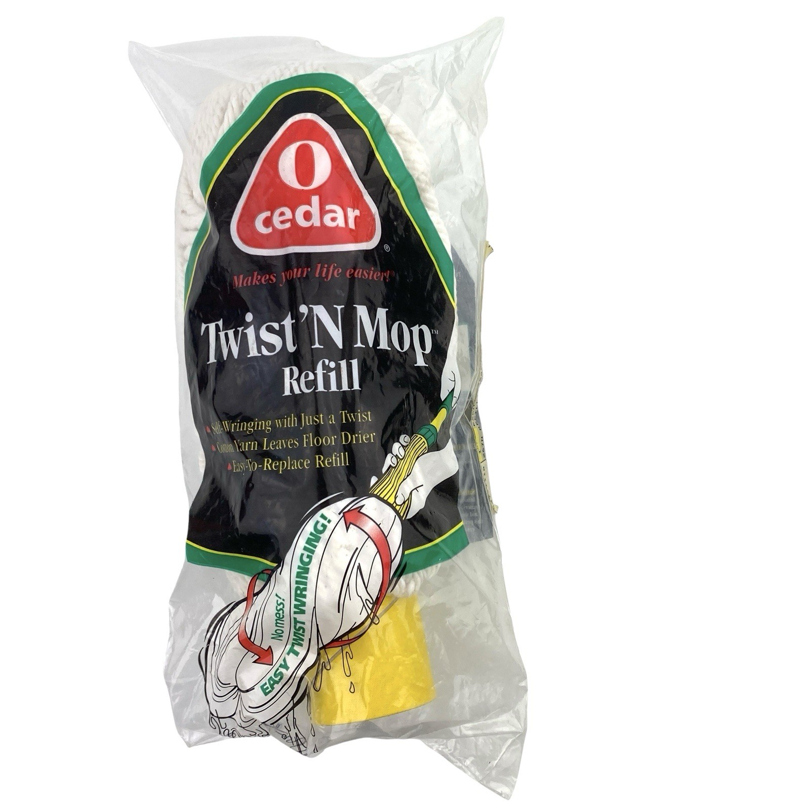 O Cedar Twist ‘N Mop Refill Replacement 1997 Self Wringing Cotton Yarn 267 NOS