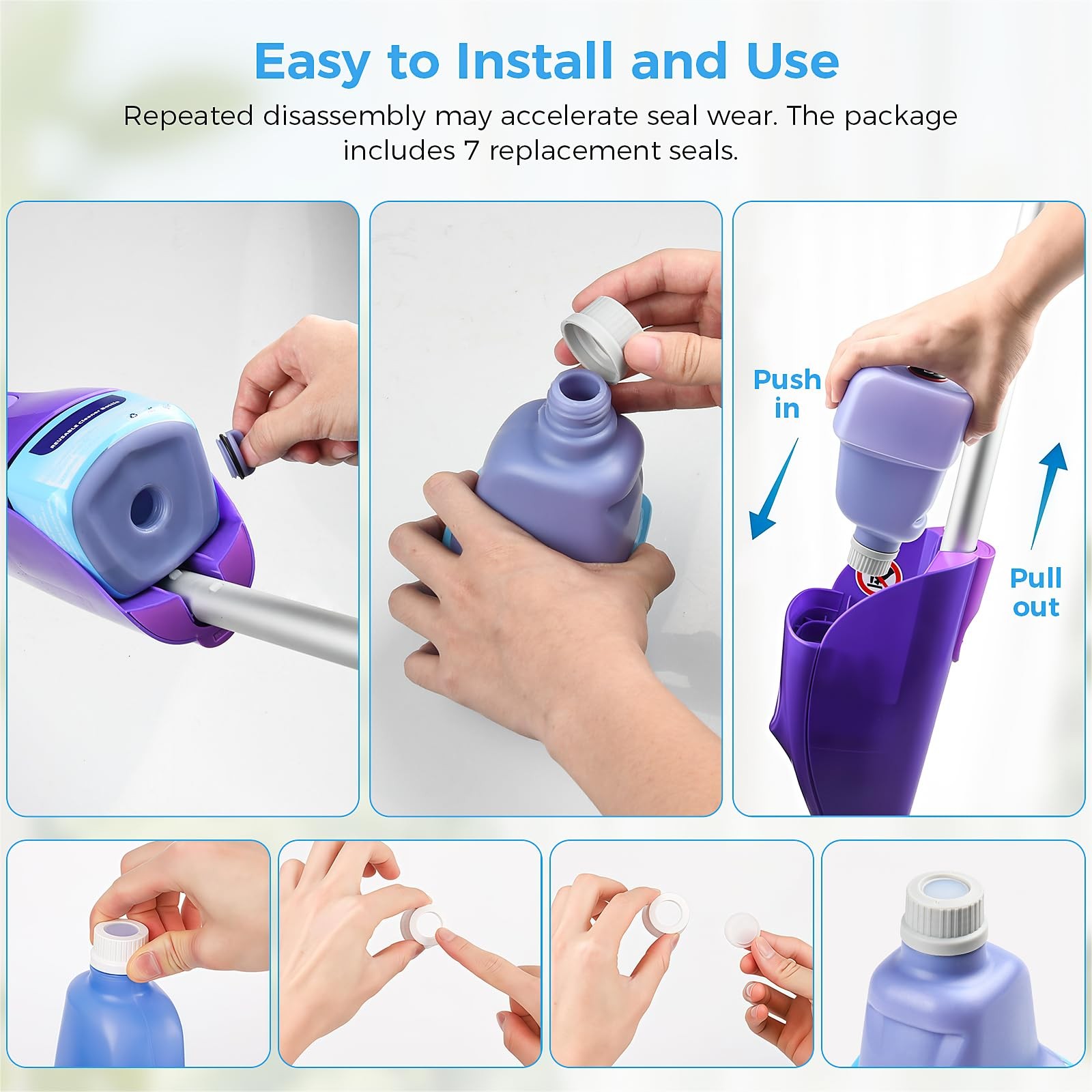Ndoge Replacement Bottle for Swiffer® Wet Jet™ Mop, Refillable, 500 ML Leak-P…