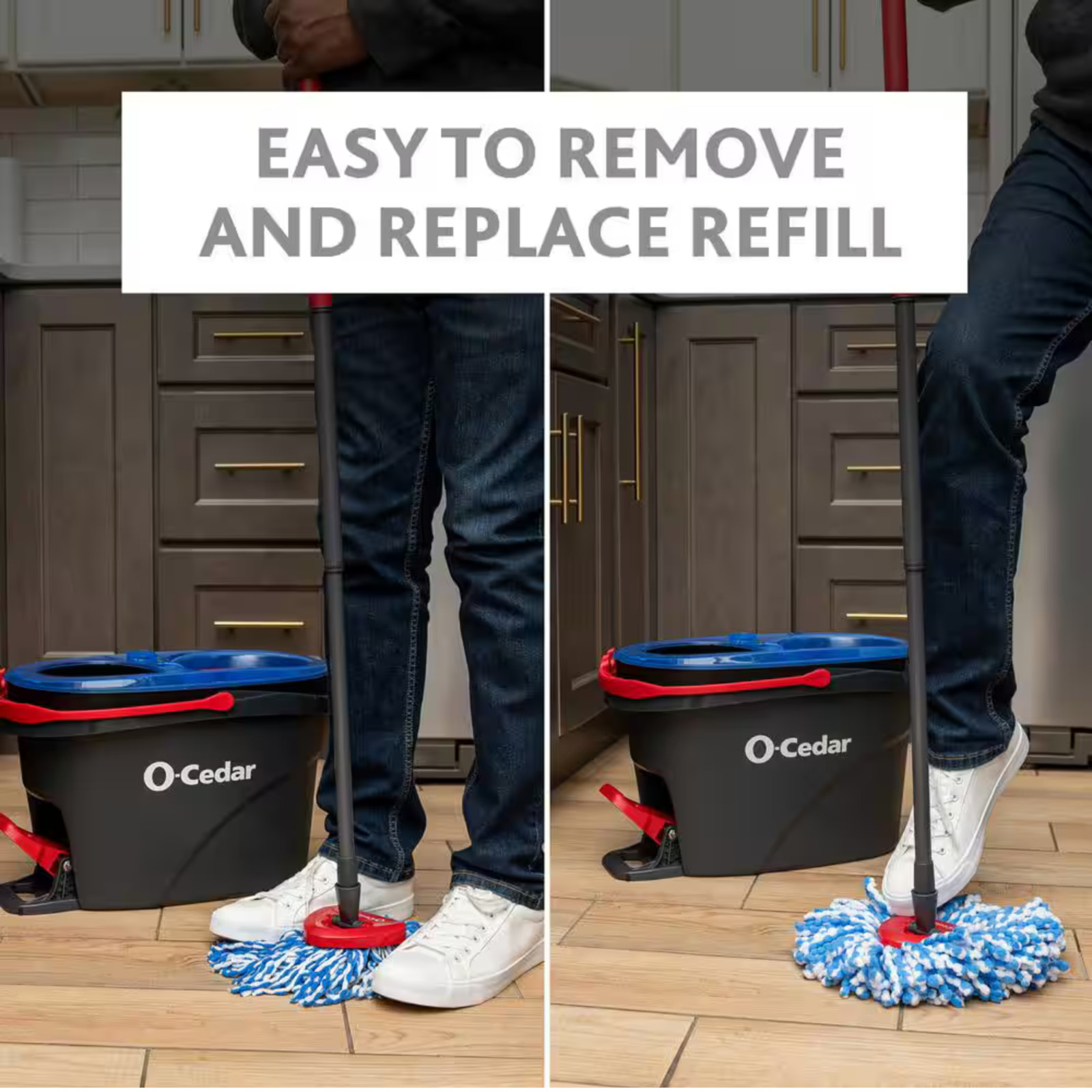 O-Cedar RinseClean Spin Mop & Bucket System Clean with Clean Water, Freeship