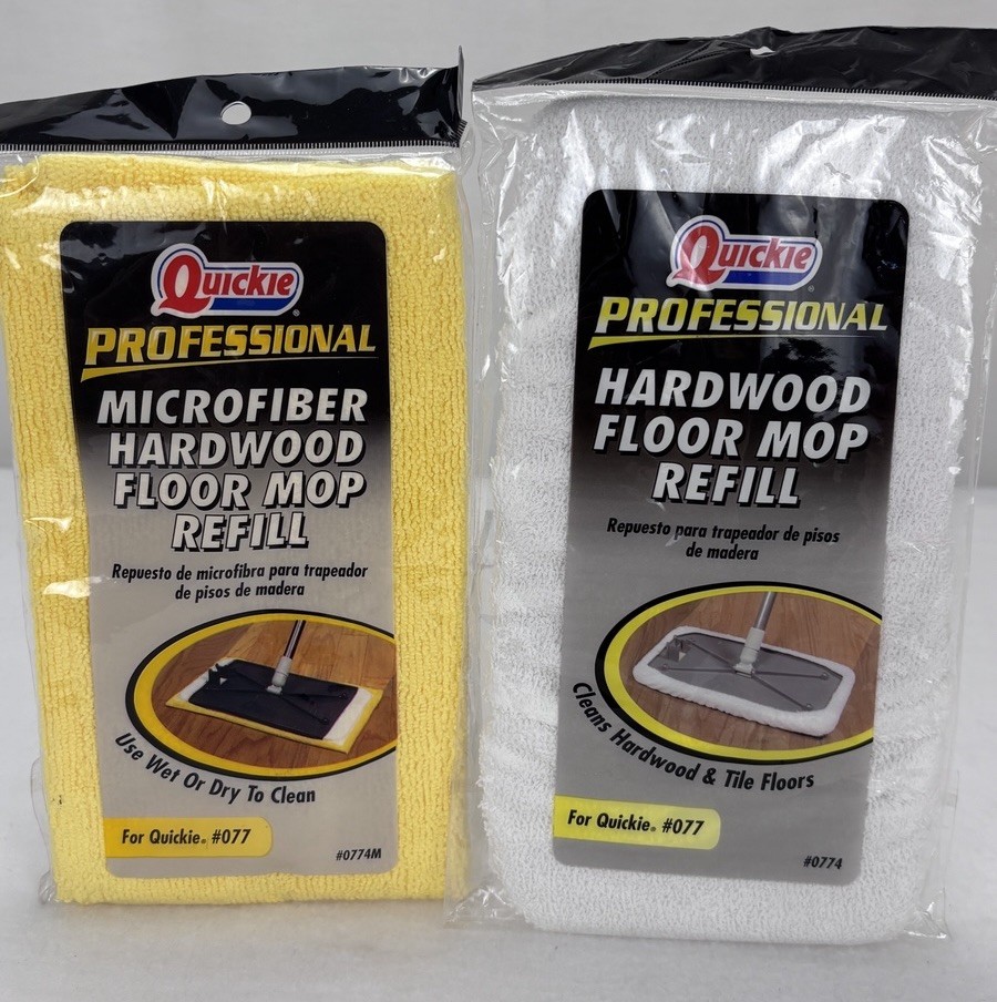 2 Quickie Professional Hardwood Floor Mop Refills Soft Terry Cloth For #077