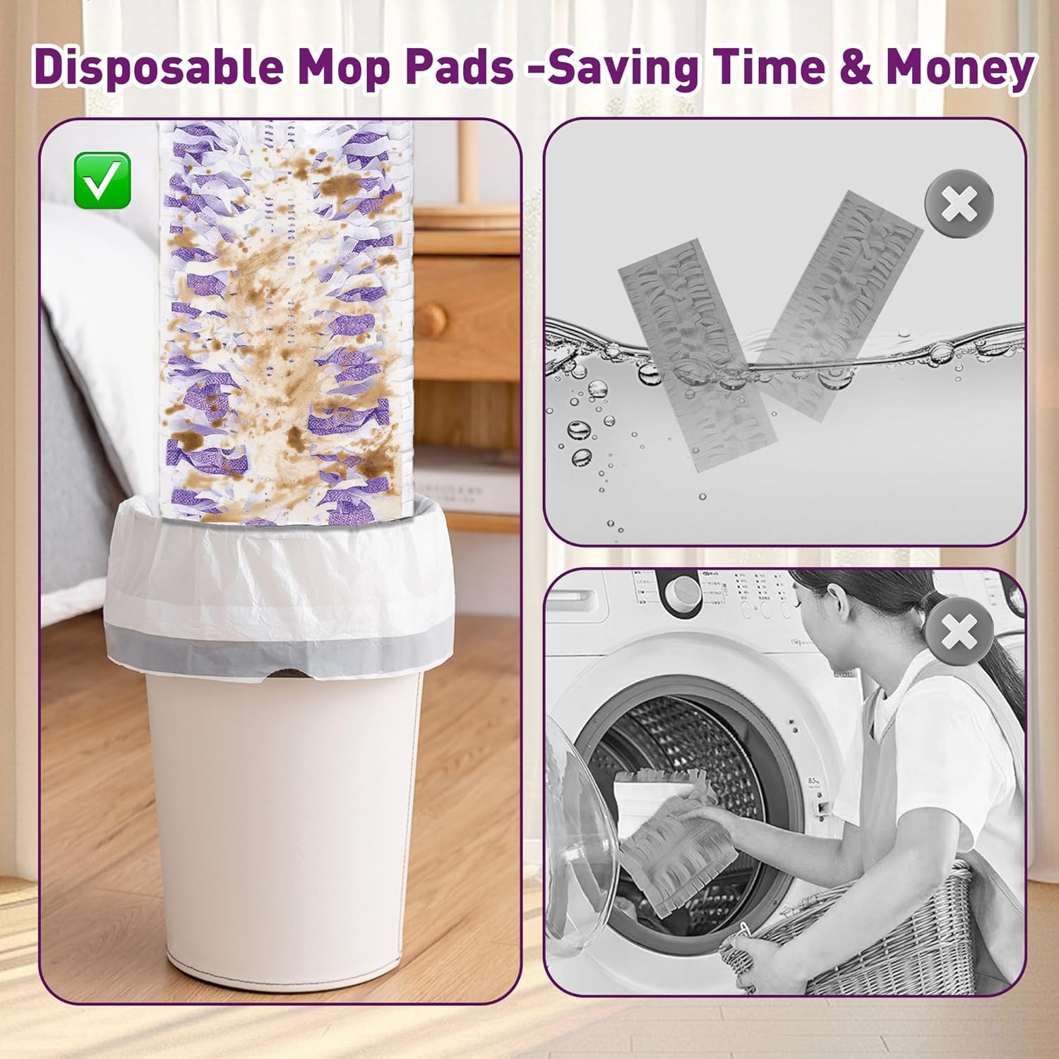 Power Mop Pads for Swiffer Powermop, Unscented Disposable Mop Refills
