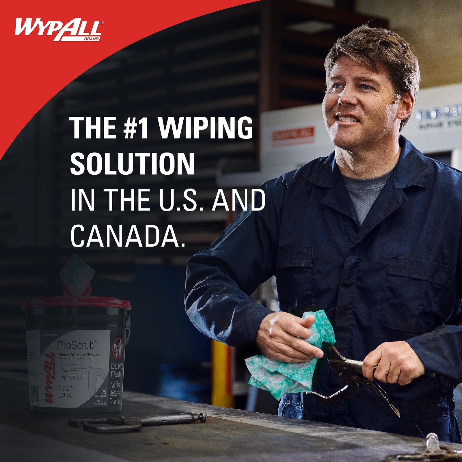 Wypall – KCC91371CT WypAll 91371CT Waterless Hand Wipes, Cloth, 9 x 12, 75 Count