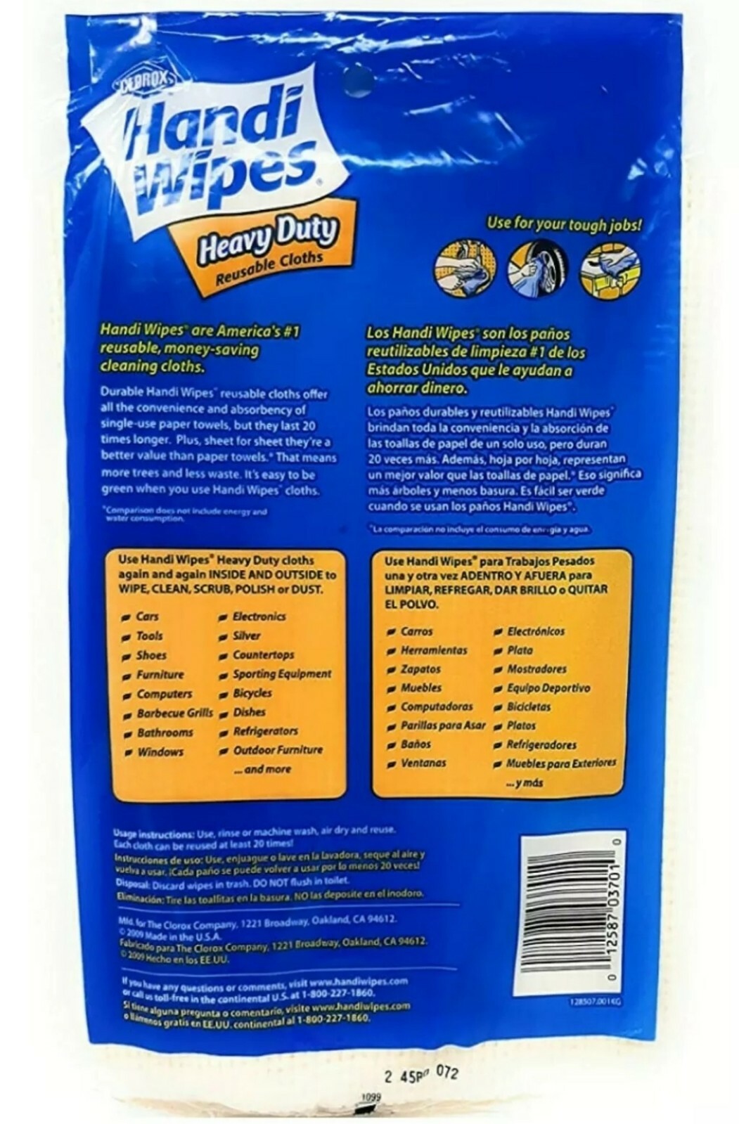 HEAVY DUTY HANDY CLOTHS MULTIPURPOSE ABSORBENT REUSABLE CLEANING TOWELS BLUE