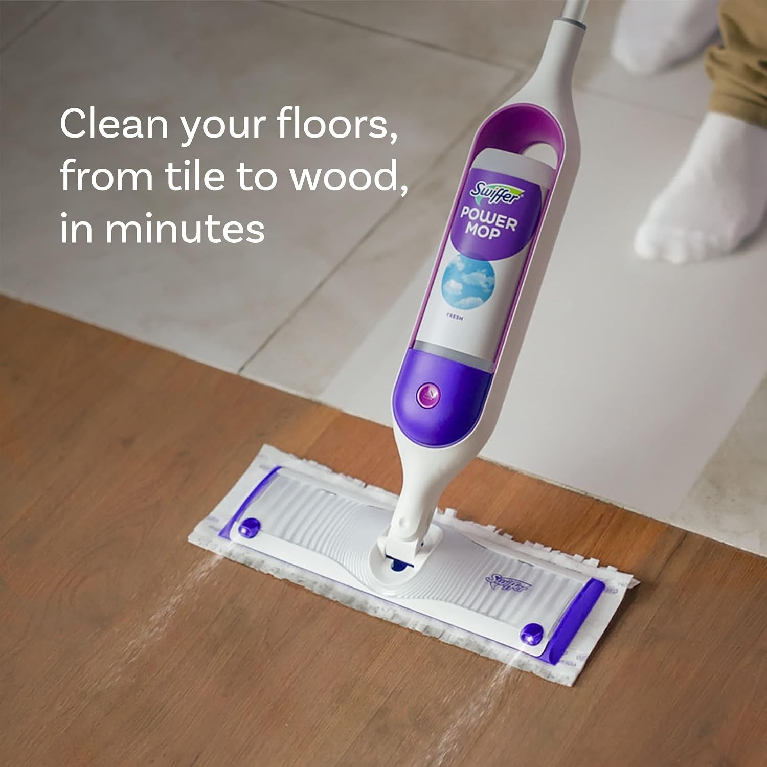 Swiffer Power Mop Refill Solution, Floor Cleaner for Mopping Tile, Vinyl, Lamina