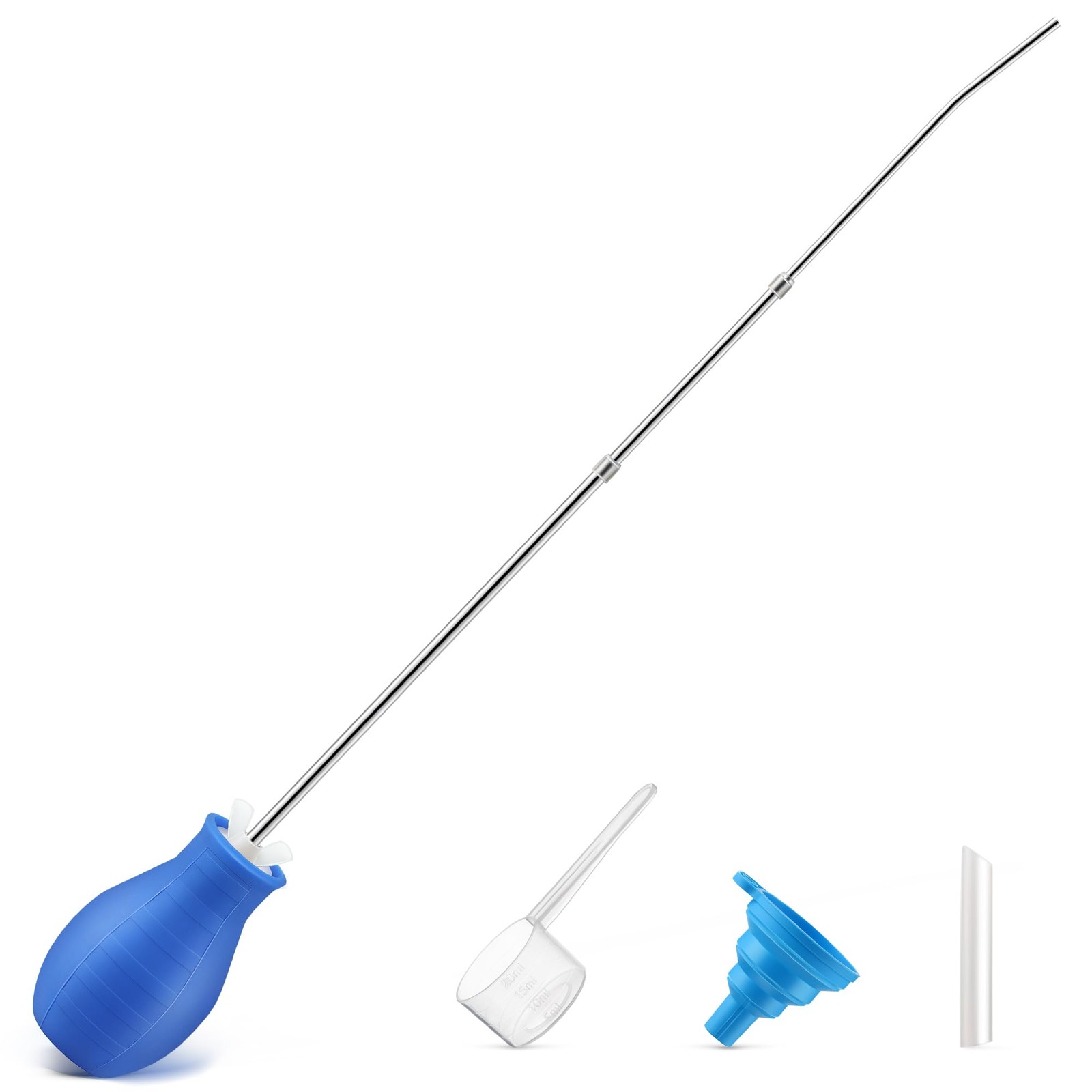 Qualirey Blue 9″-22″ Retractable 8oz DE Powder Duster 1 Pcs