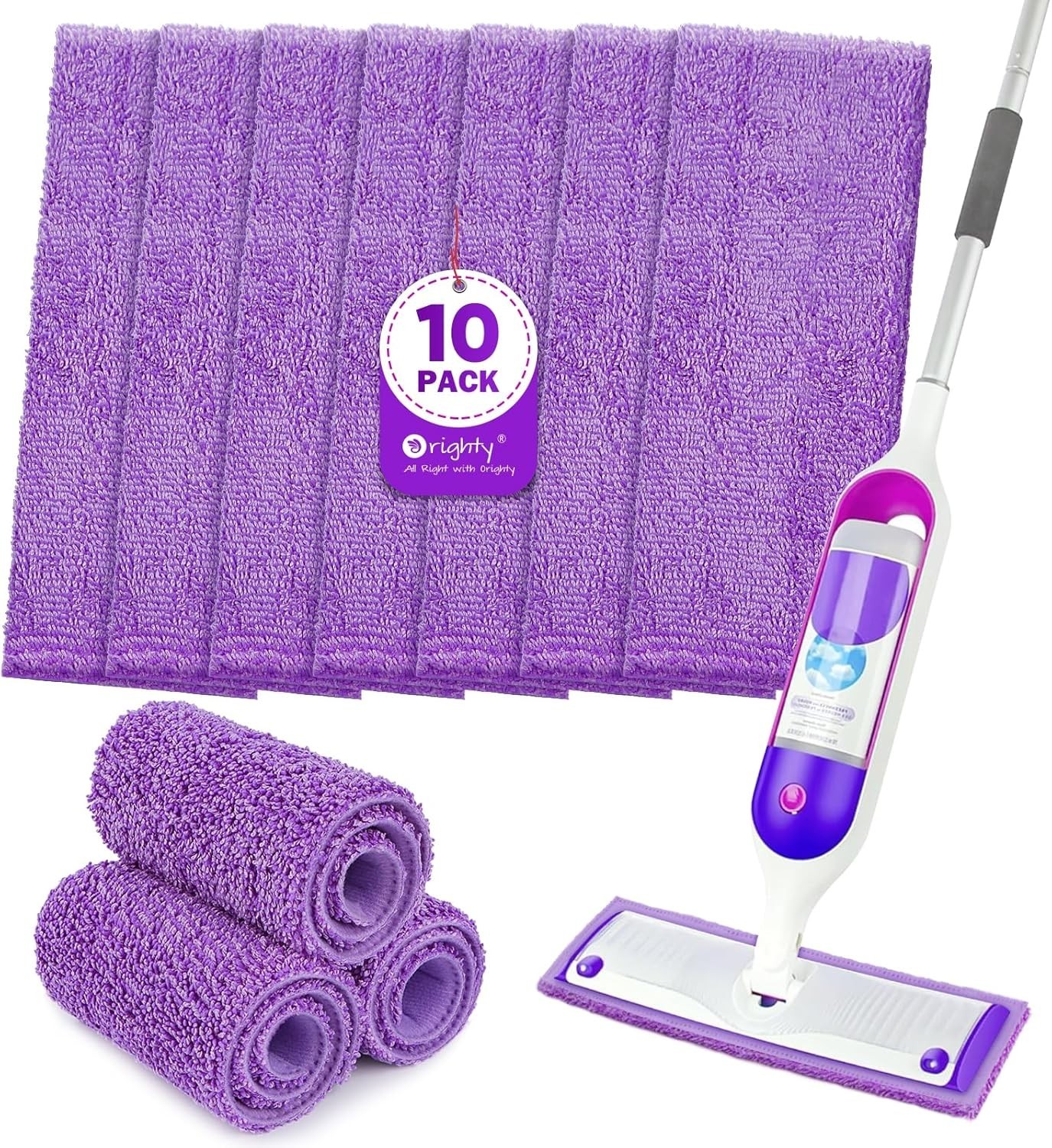 Orighty Reusable Mop Pads for Swiffer PowerMop, 10 Pack Power Mop Pads Refill…